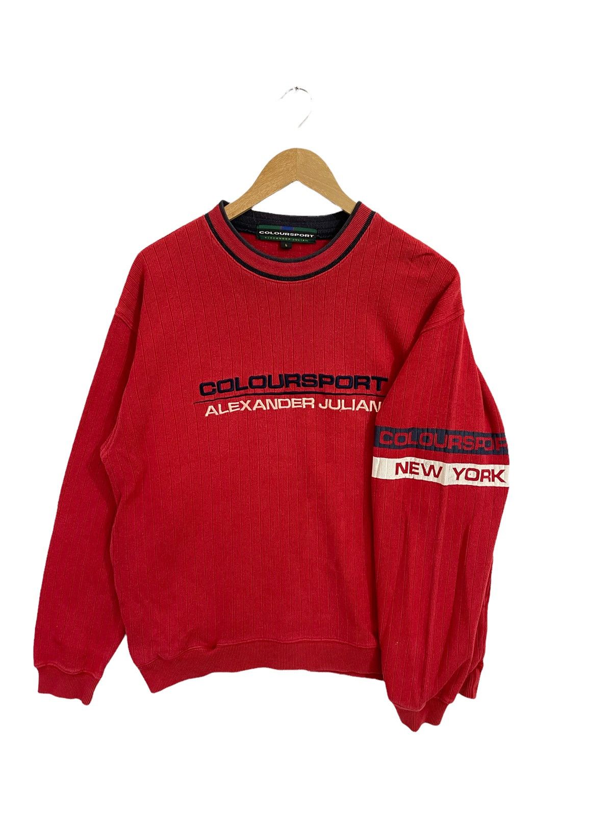Alexander Julian × Vintage Alexander Julian sweatshirt designer spellout logo Size US L / EU 52-54 / 3 - 1 Thumbnail