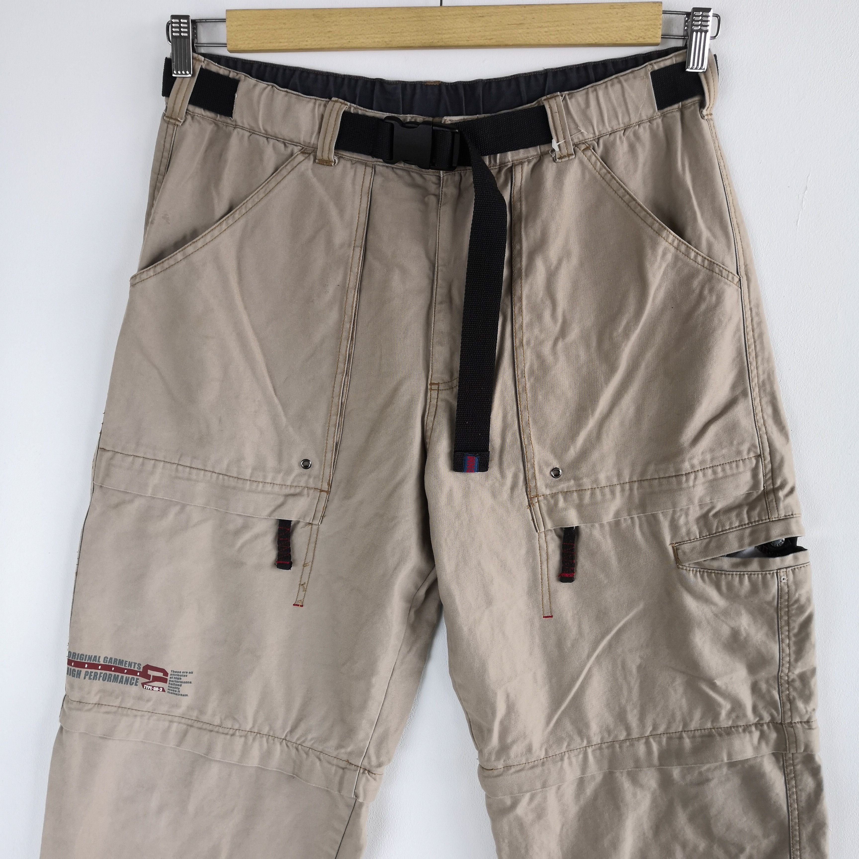 Japanese Brand × Vintage Japanese Cargo Pant Multi Pocket Adjustable Sleeve Trousers Size US 34 / EU 50 - 4 Thumbnail