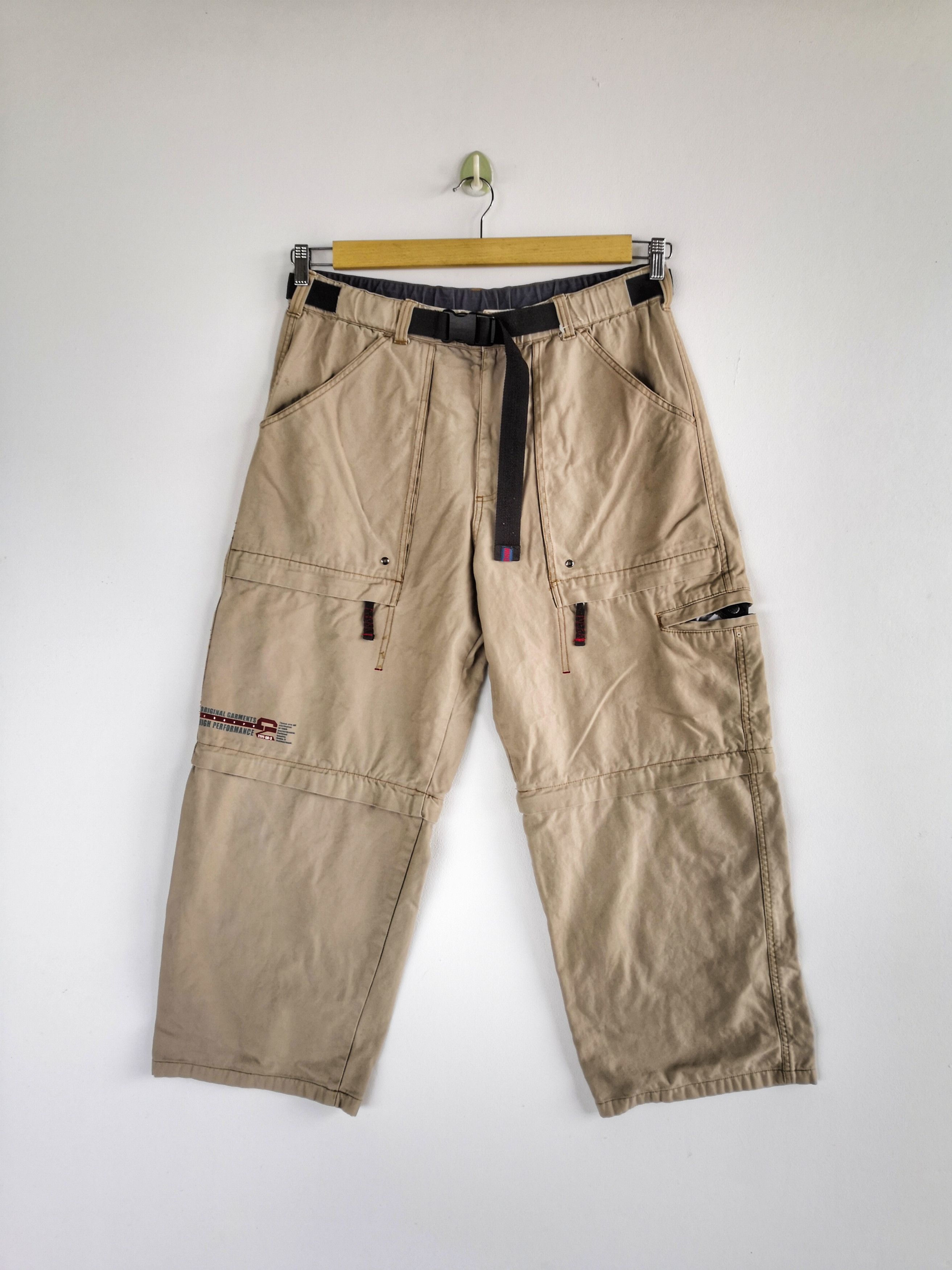 Japanese Brand × Vintage Japanese Cargo Pant Multi Pocket Adjustable Sleeve Trousers Size US 34 / EU 50 - 1 Thumbnail