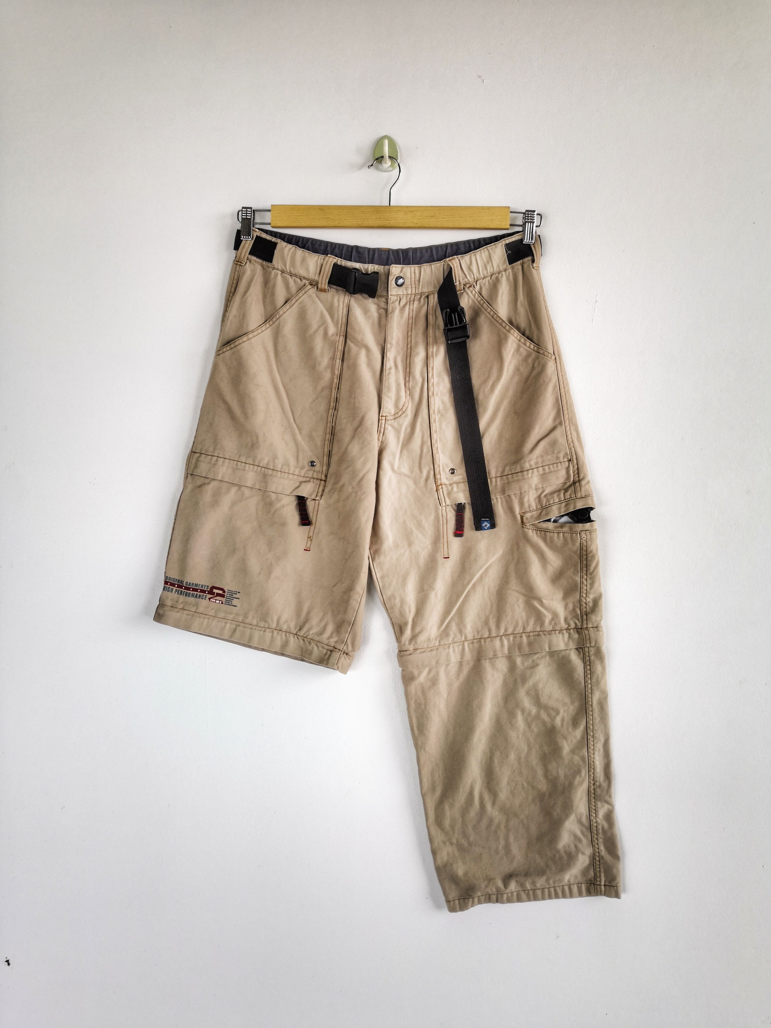 Japanese Brand × Vintage Japanese Cargo Pant Multi Pocket Adjustable Sleeve Trousers Size US 34 / EU 50 - 3 Thumbnail