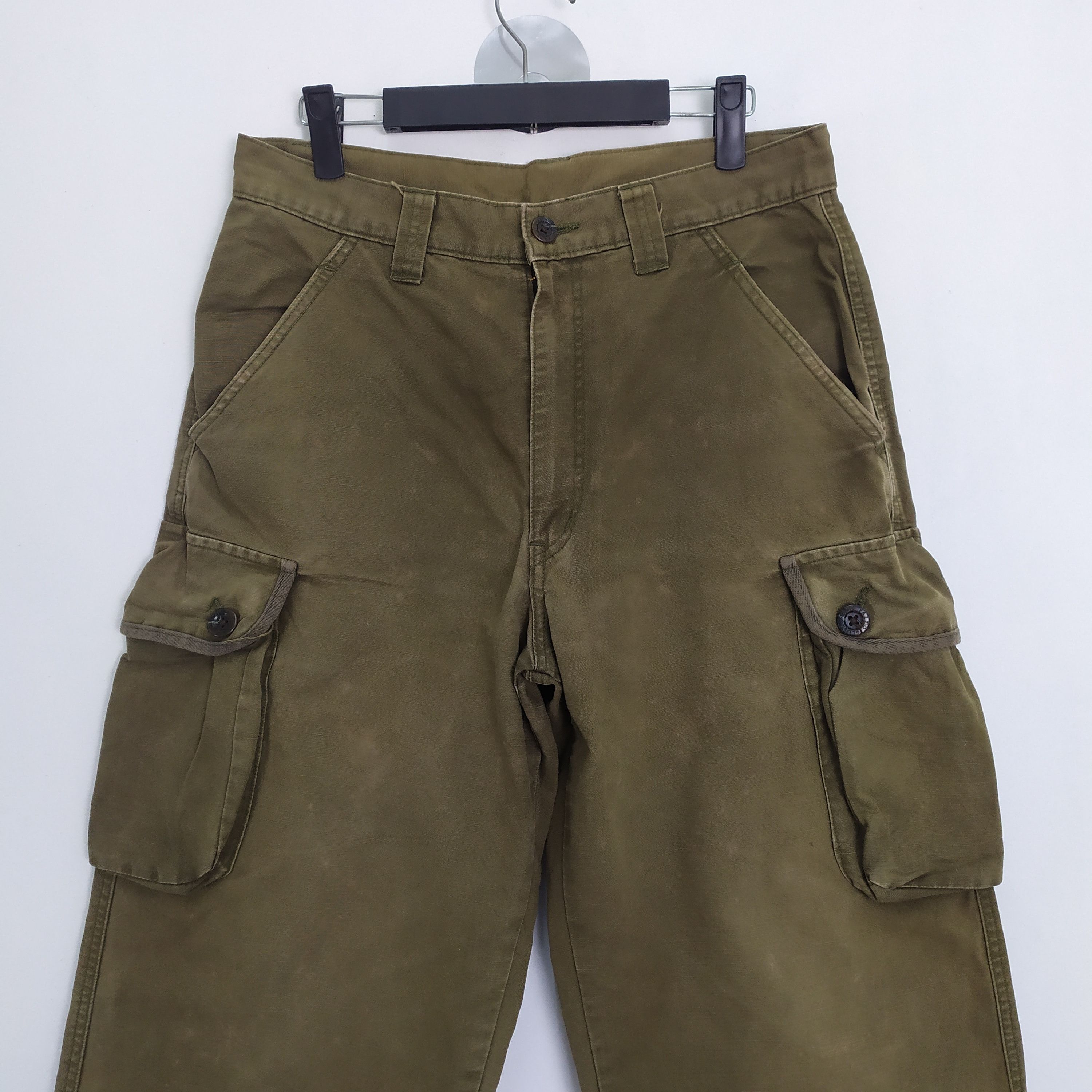 Japanese Brand VINTAGE PAZZO FADED BAGGY CARGO PANTS Size US 31 - 4 Thumbnail