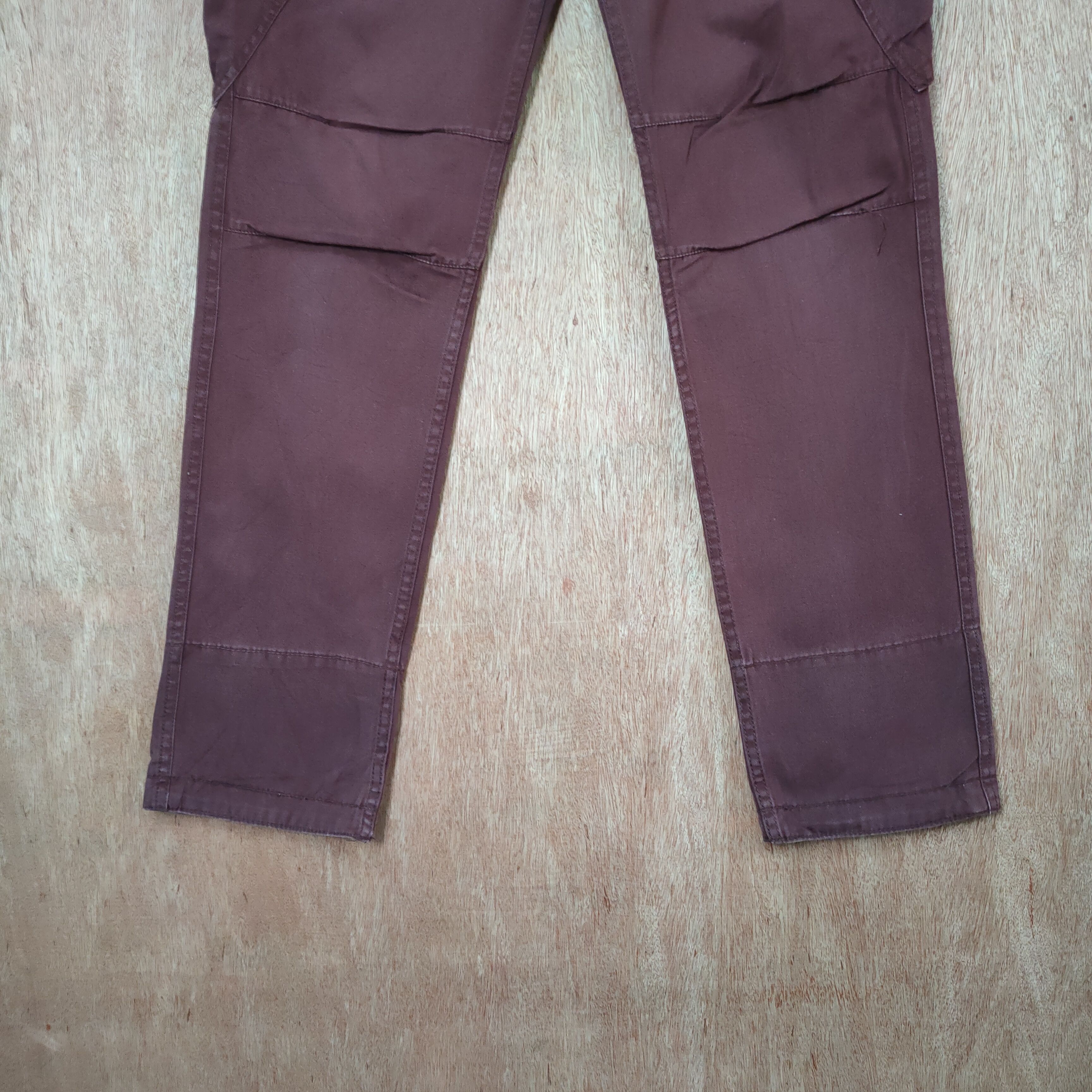 Japanese Brand BACK NUMBER 8 POCKET MARROON CARGO PANTS Size US 30 / EU 46 - 6 Thumbnail