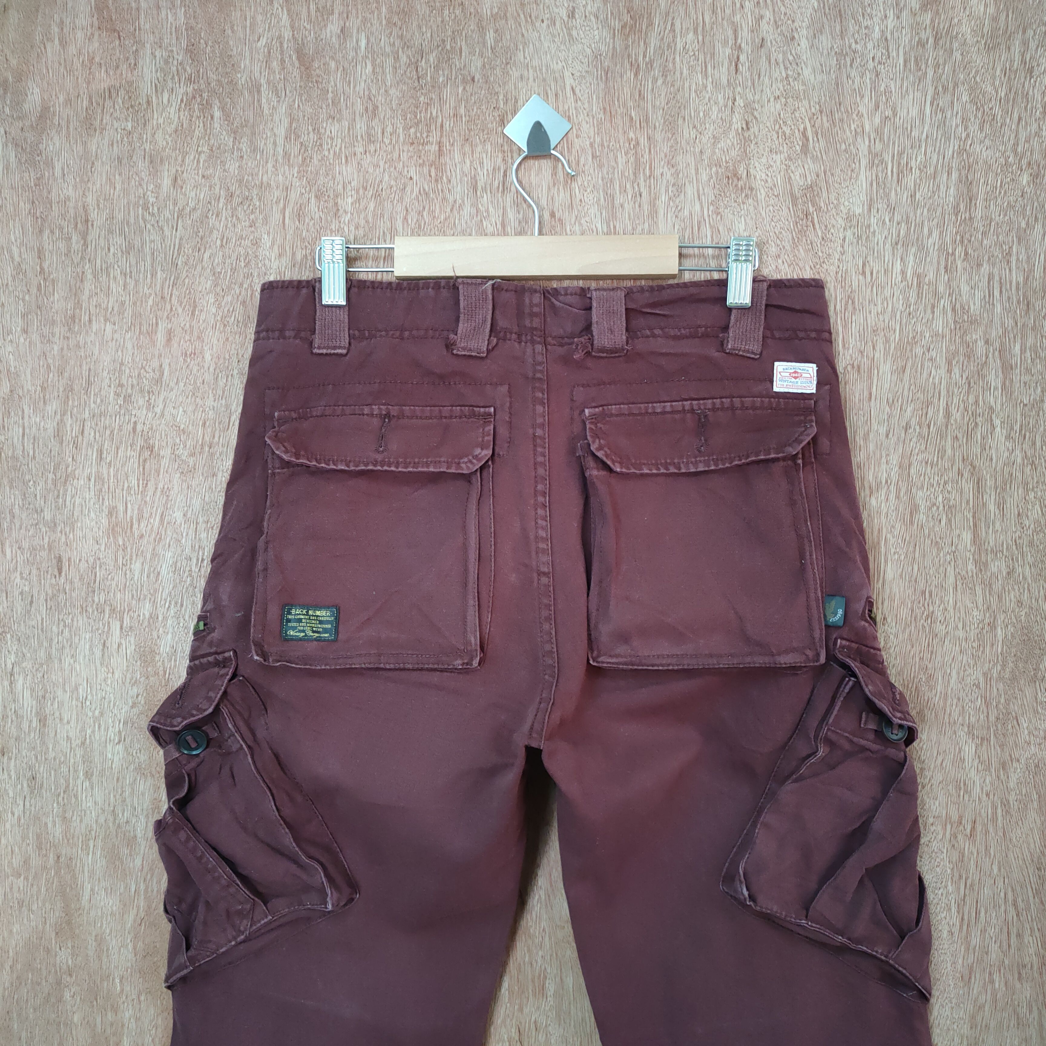 Japanese Brand BACK NUMBER 8 POCKET MARROON CARGO PANTS Size US 30 / EU 46 - 9 Thumbnail