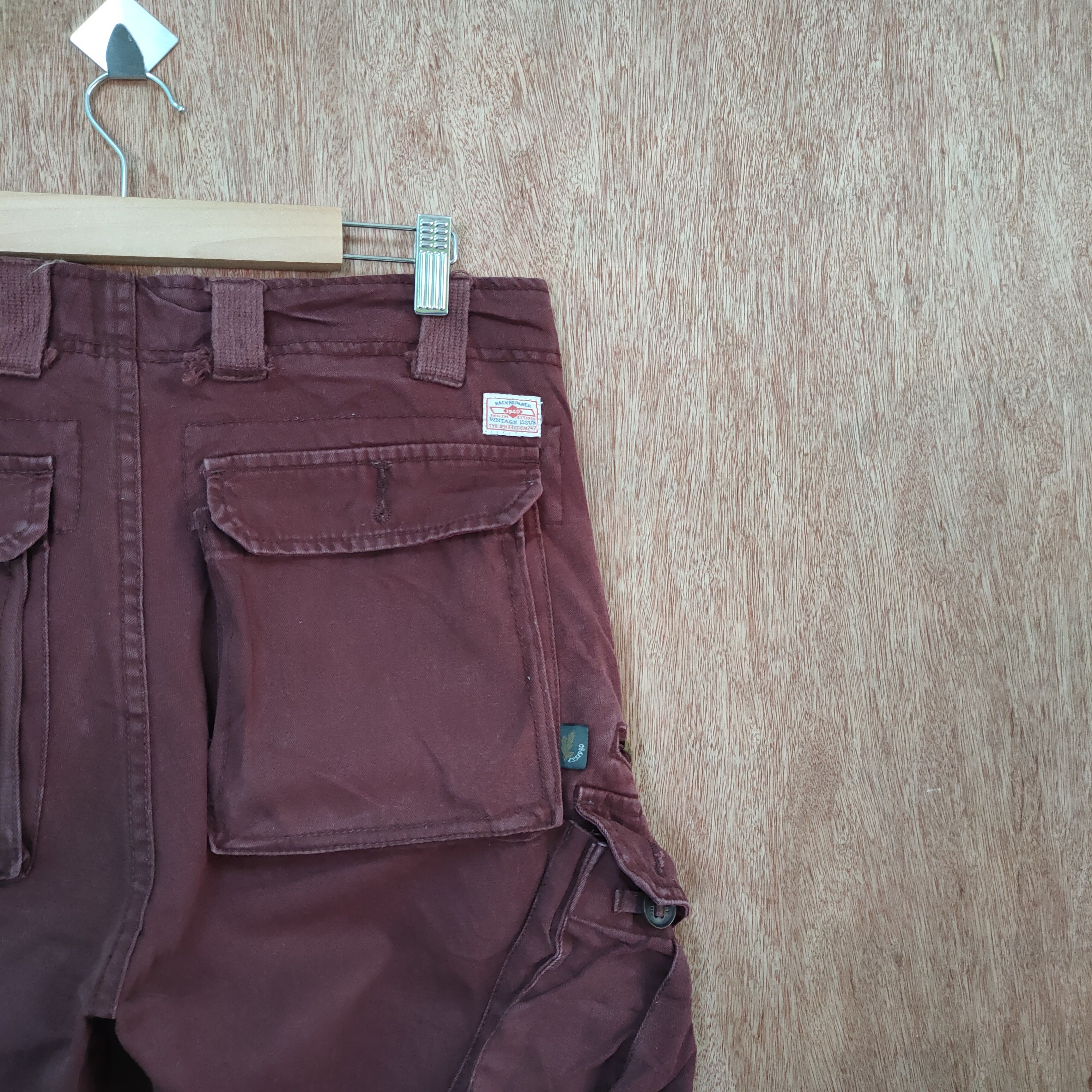 Japanese Brand BACK NUMBER 8 POCKET MARROON CARGO PANTS Size US 30 / EU 46 - 19 Thumbnail