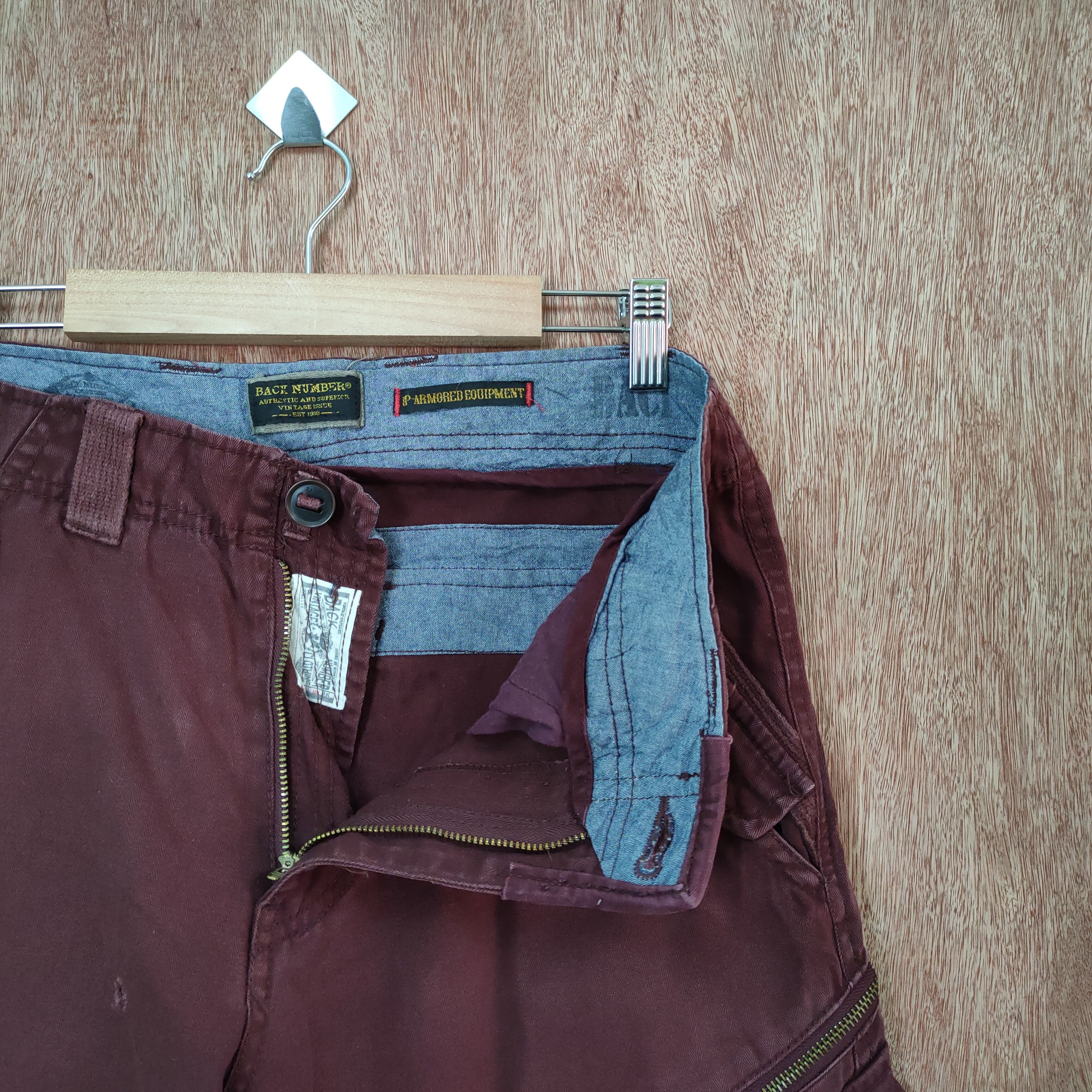 Japanese Brand BACK NUMBER 8 POCKET MARROON CARGO PANTS Size US 30 / EU 46 - 7 Thumbnail