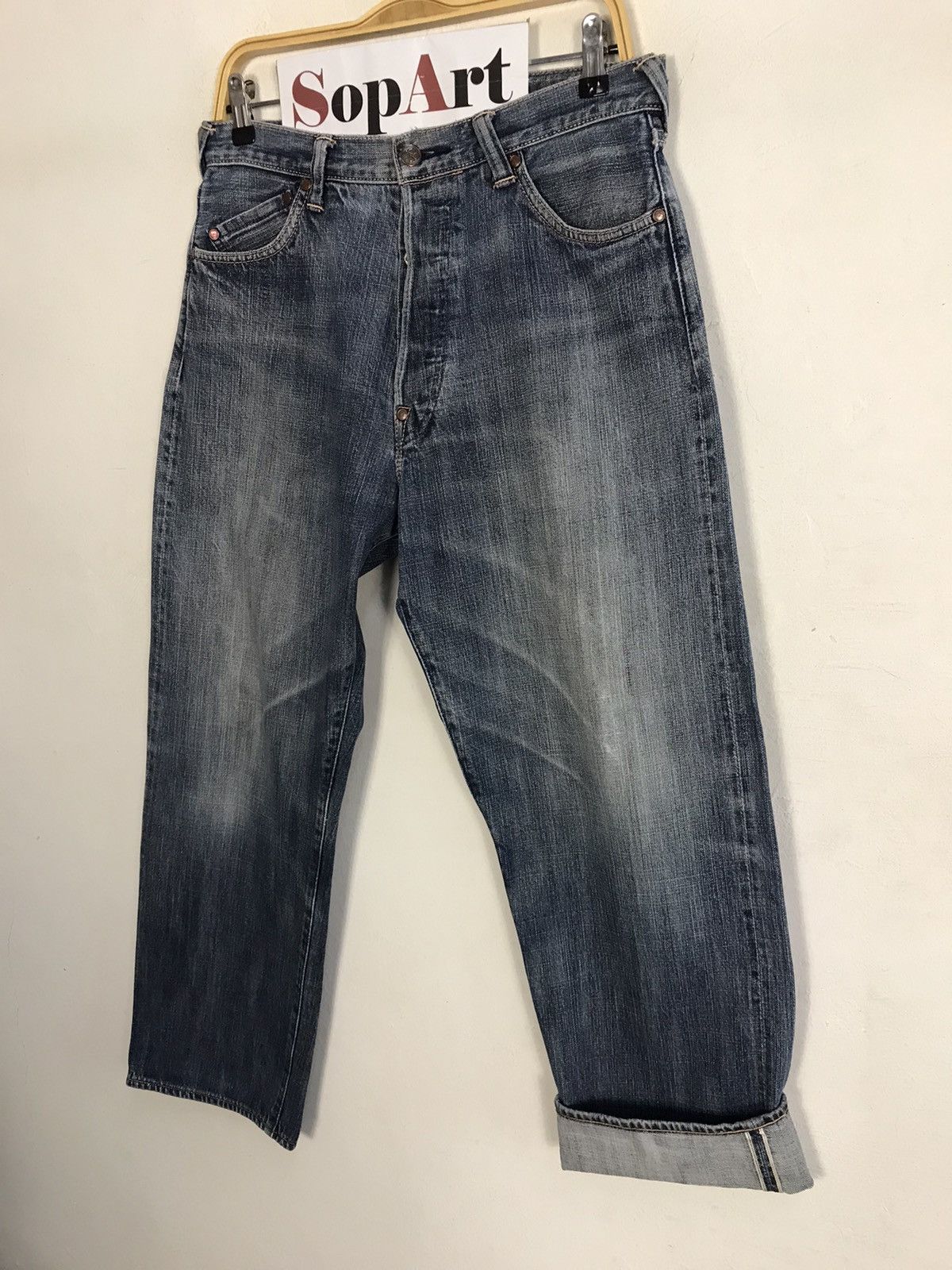 Japanese Brand Vintage Yamane Japanesebrand Selvedge Distressed Denim Style Size US 32 / EU 48 - 4 Thumbnail