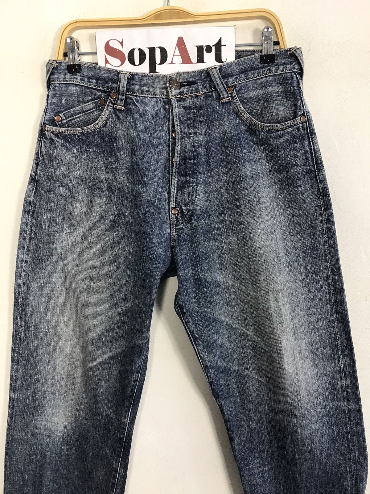 Japanese Brand Vintage Yamane Japanesebrand Selvedge Distressed Denim Style Size US 32 / EU 48 - 3 Thumbnail