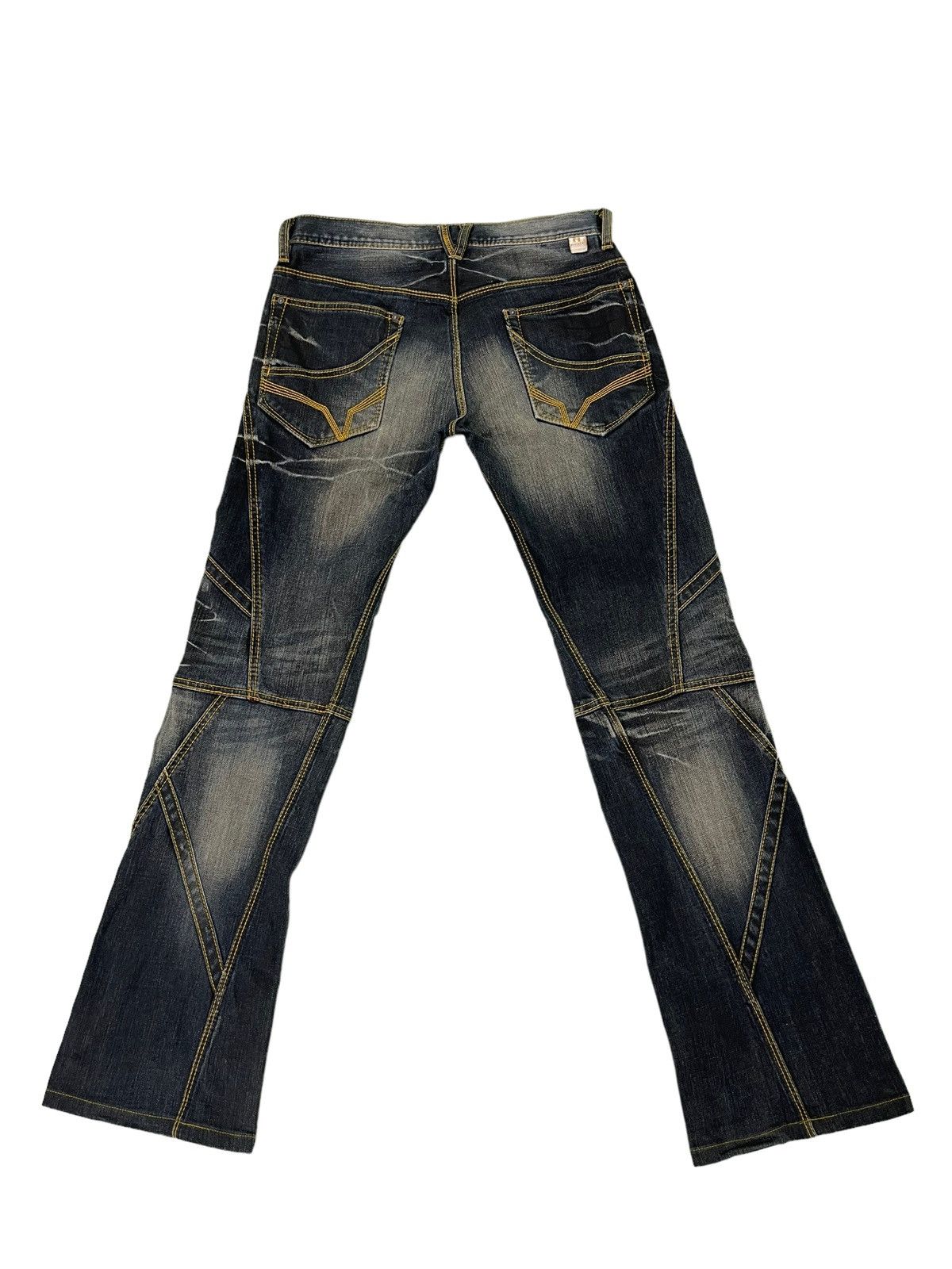 Japanese Brand Flare Jeans Hideaways Hagi Clawmark Stretch Denim 5🟦2 Size US 30 / EU 46 - 2 Thumbnail
