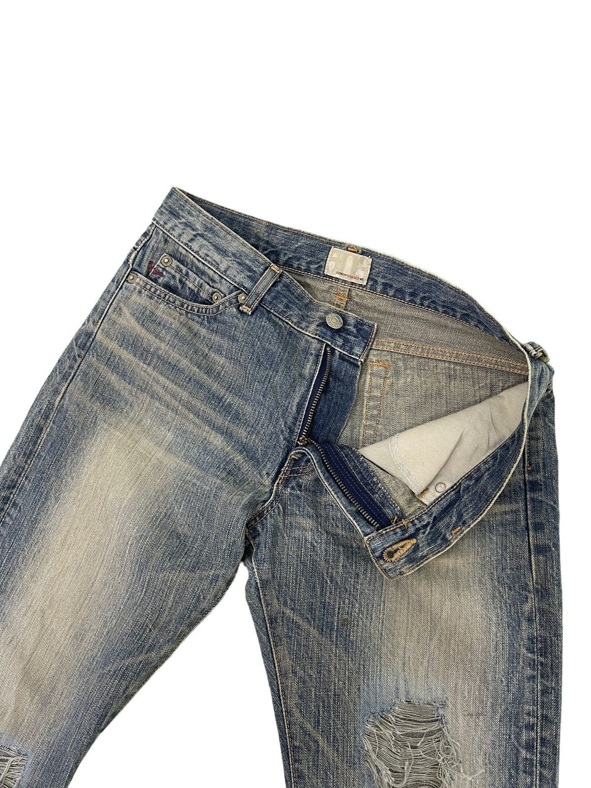 Edwin Flare Jeans Edwin Japan Distress Denim Boot Cut 5🟦2 Size US 30 / EU 46 - 11 Thumbnail