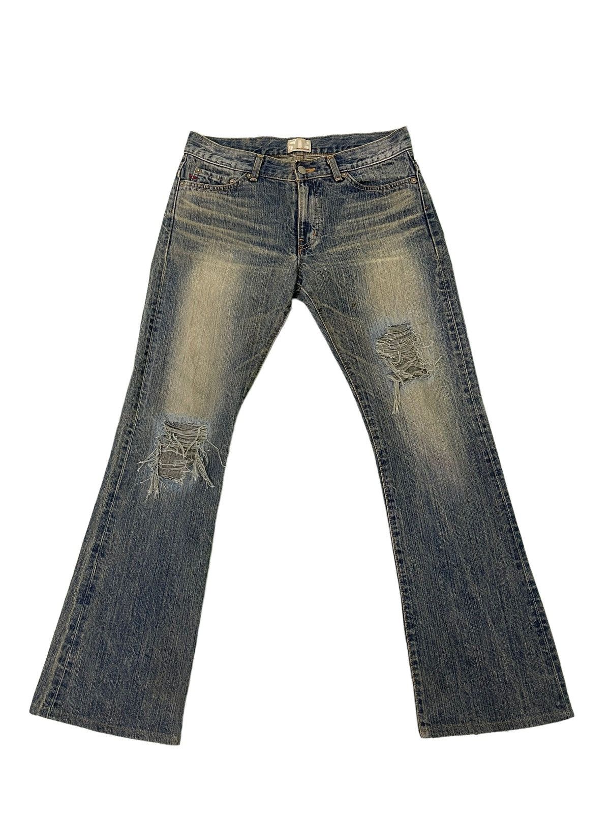 Edwin Flare Jeans Edwin Japan Distress Denim Boot Cut 5🟦2 Size US 30 / EU 46 - 2 Thumbnail