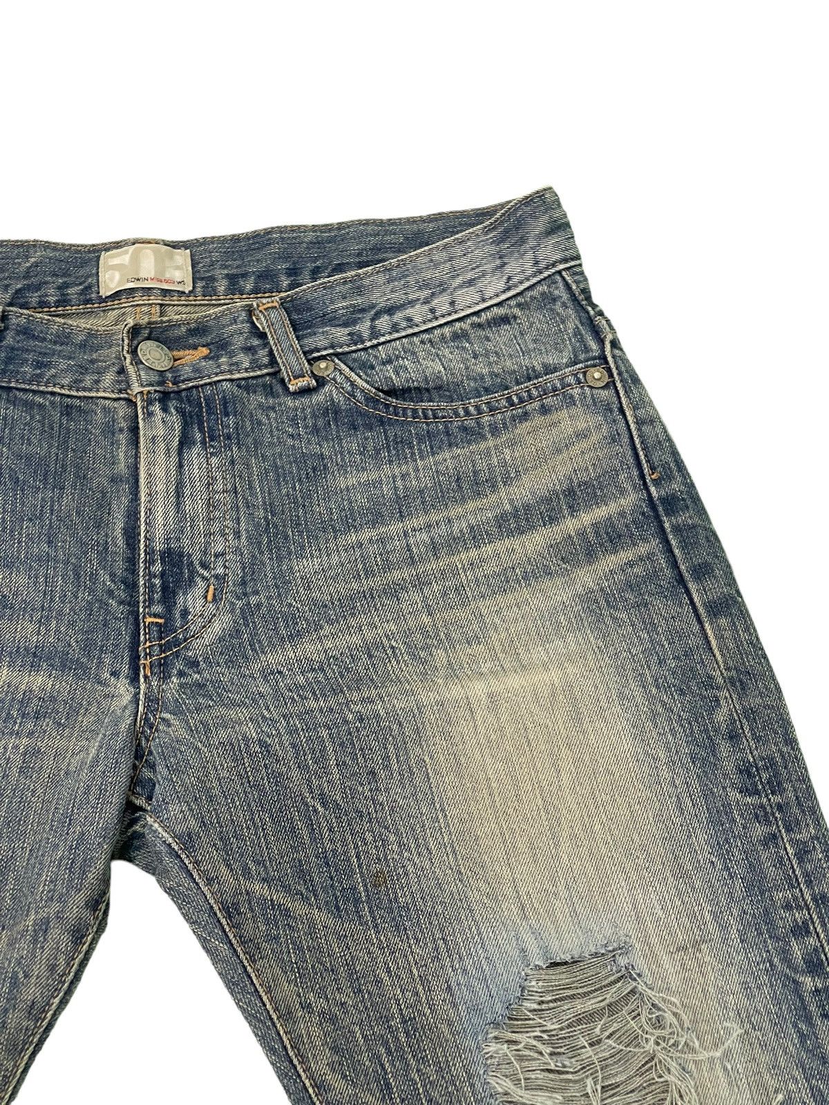 Edwin Flare Jeans Edwin Japan Distress Denim Boot Cut 5🟦2 Size US 30 / EU 46 - 9 Thumbnail