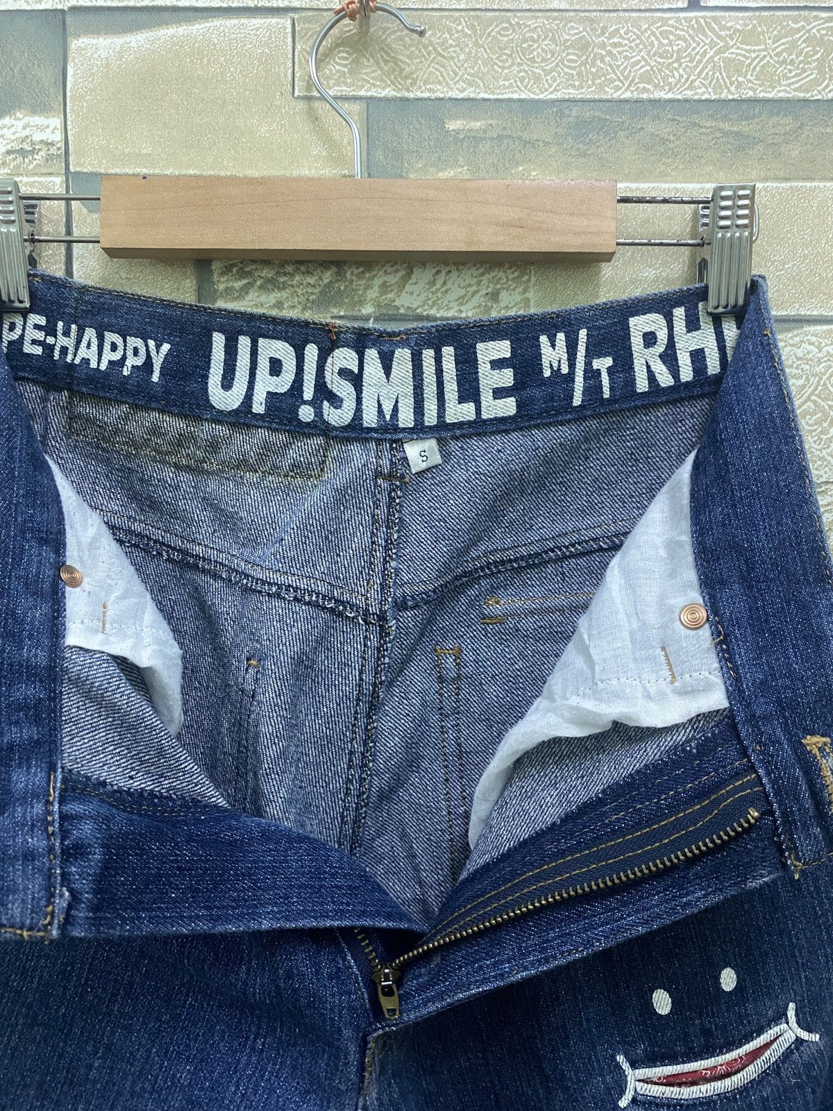 Japanese Brand UPSMILE X RHP Smiley Pocket Hysteric Glamour Style Denim Size US 26 / EU 42 - 19 Thumbnail