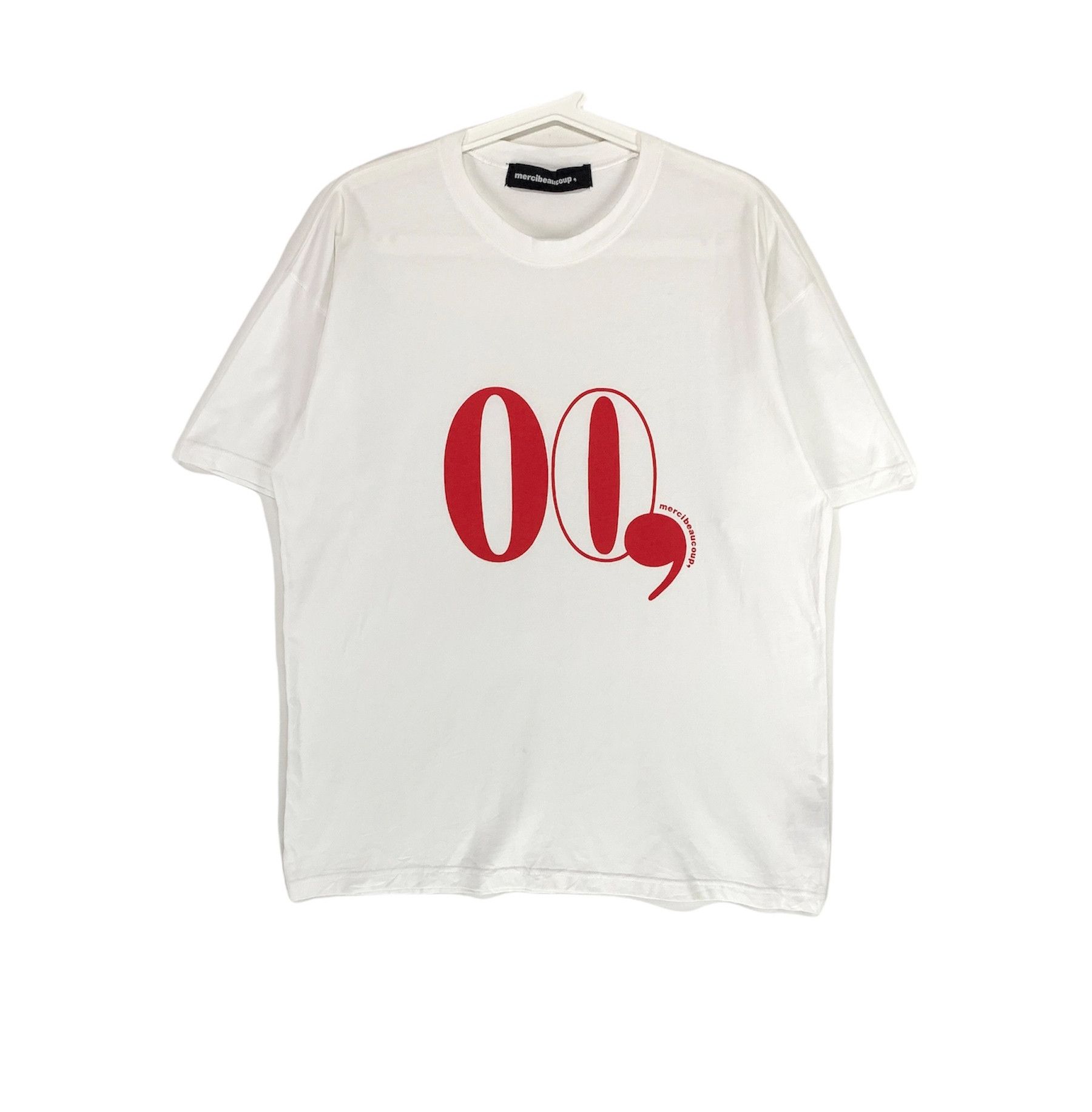 image of Issey Miyake Mercibeaucoup Logo Tshirt in White, Men's (Size Large)