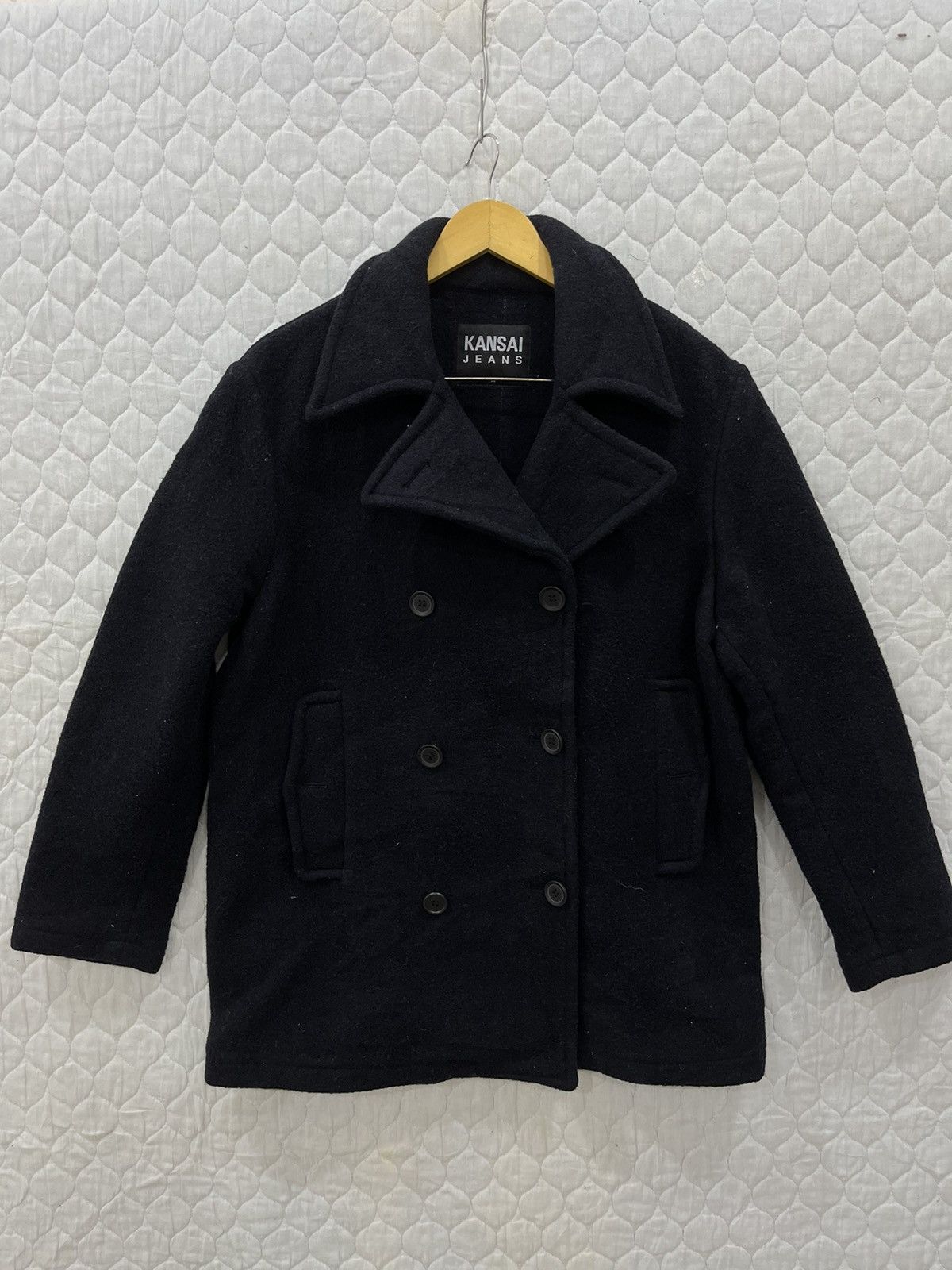 Kansai Yamamoto Y. KANSAI JEANS JAPANESE HYPEBEAST PEA COAT JACKET Size US M / EU 48-50 / 2 - 1 Thumbnail