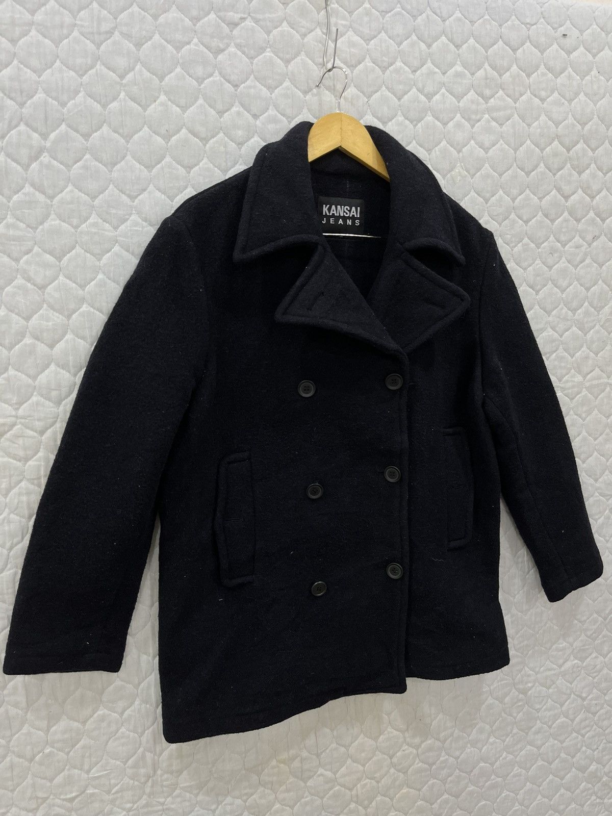 Kansai Yamamoto Y. KANSAI JEANS JAPANESE HYPEBEAST PEA COAT JACKET Size US M / EU 48-50 / 2 - 3 Thumbnail