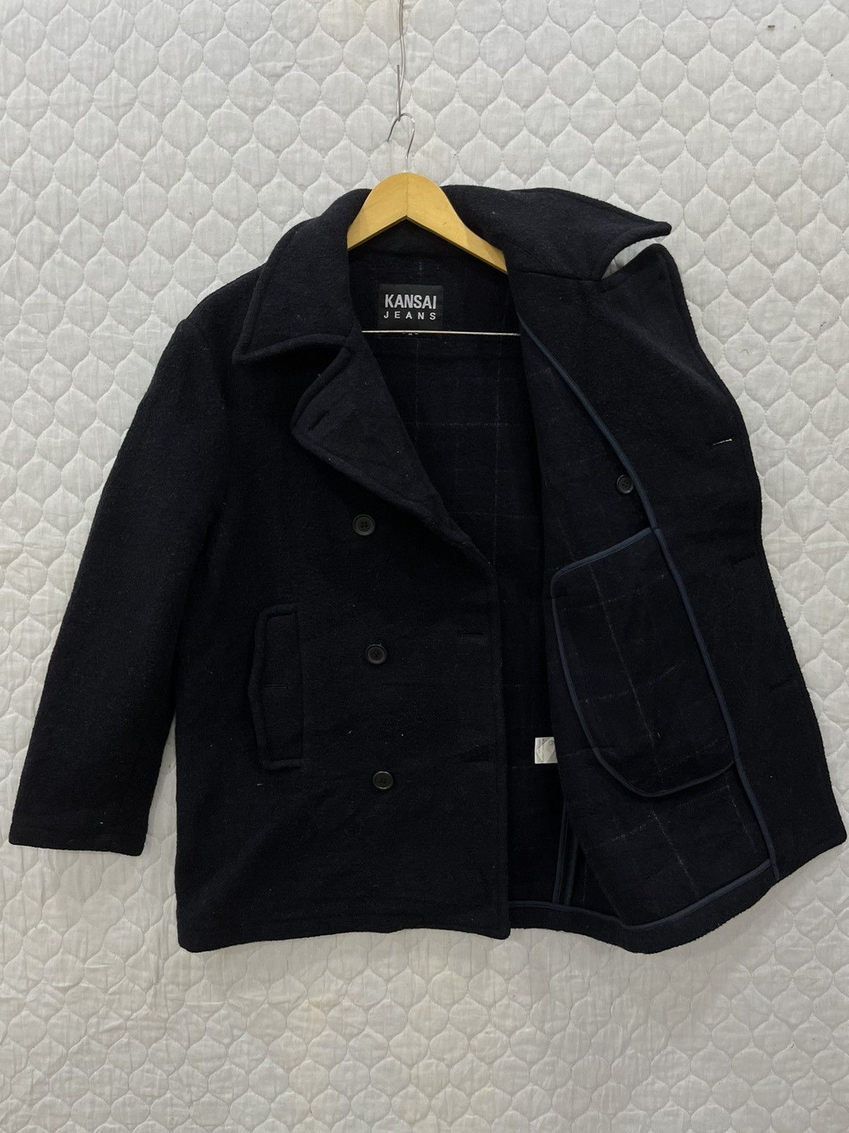 Kansai Yamamoto Y. KANSAI JEANS JAPANESE HYPEBEAST PEA COAT JACKET Size US M / EU 48-50 / 2 - 4 Thumbnail
