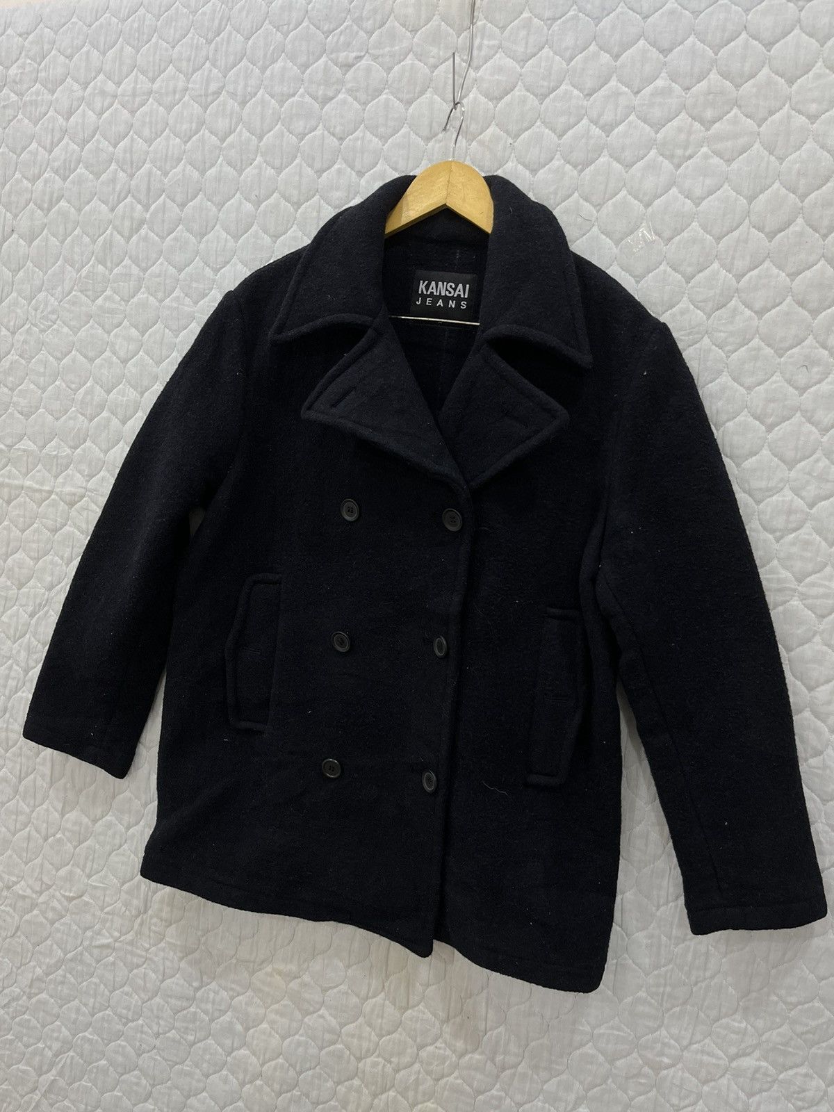 Kansai Yamamoto Y. KANSAI JEANS JAPANESE HYPEBEAST PEA COAT JACKET Size US M / EU 48-50 / 2 - 2 Thumbnail