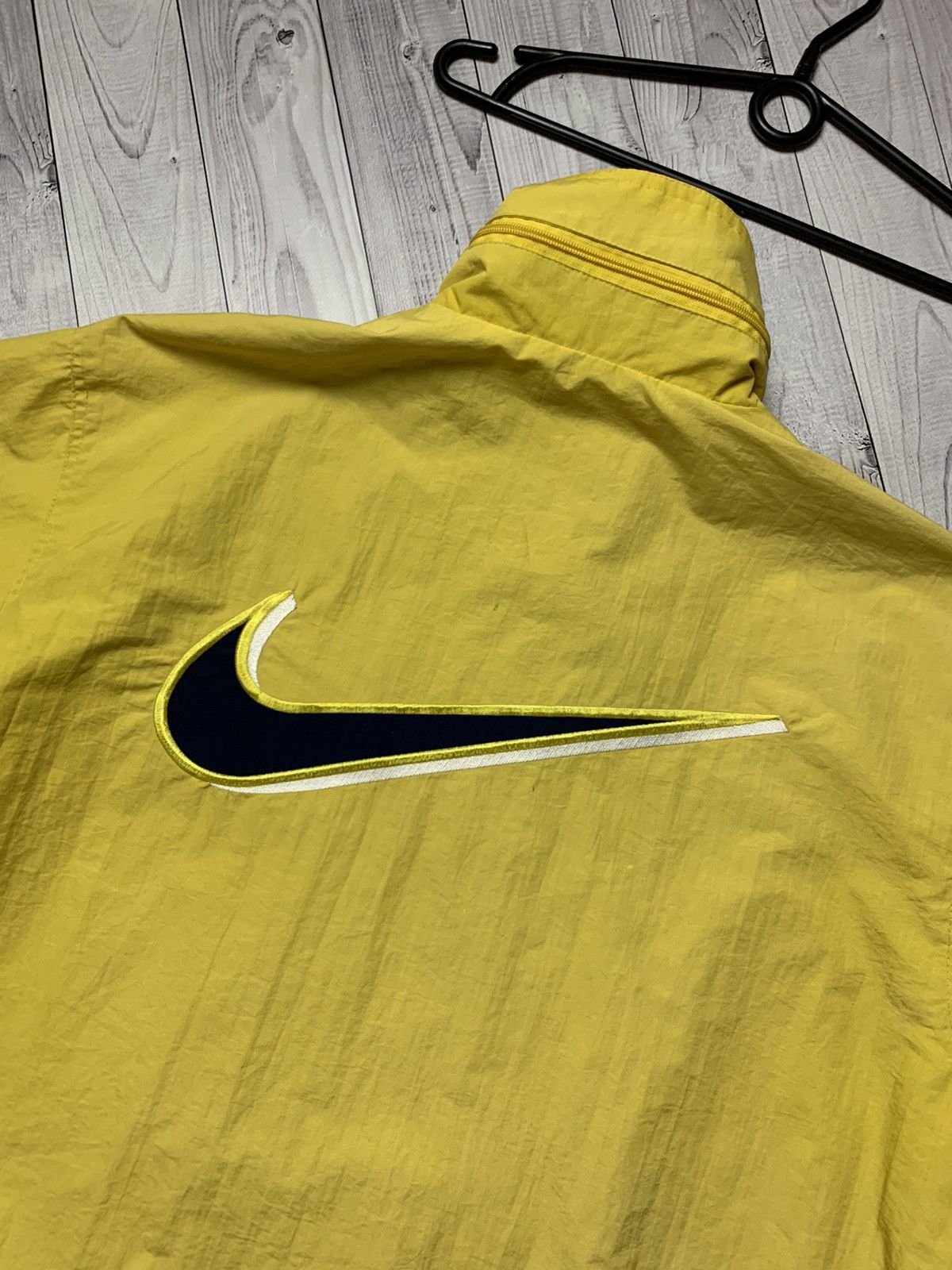 Nike × Vintage Vintage Nike Jacket big logo yellow size L swoosh Size US L / EU 52-54 / 3 - 5 Thumbnail