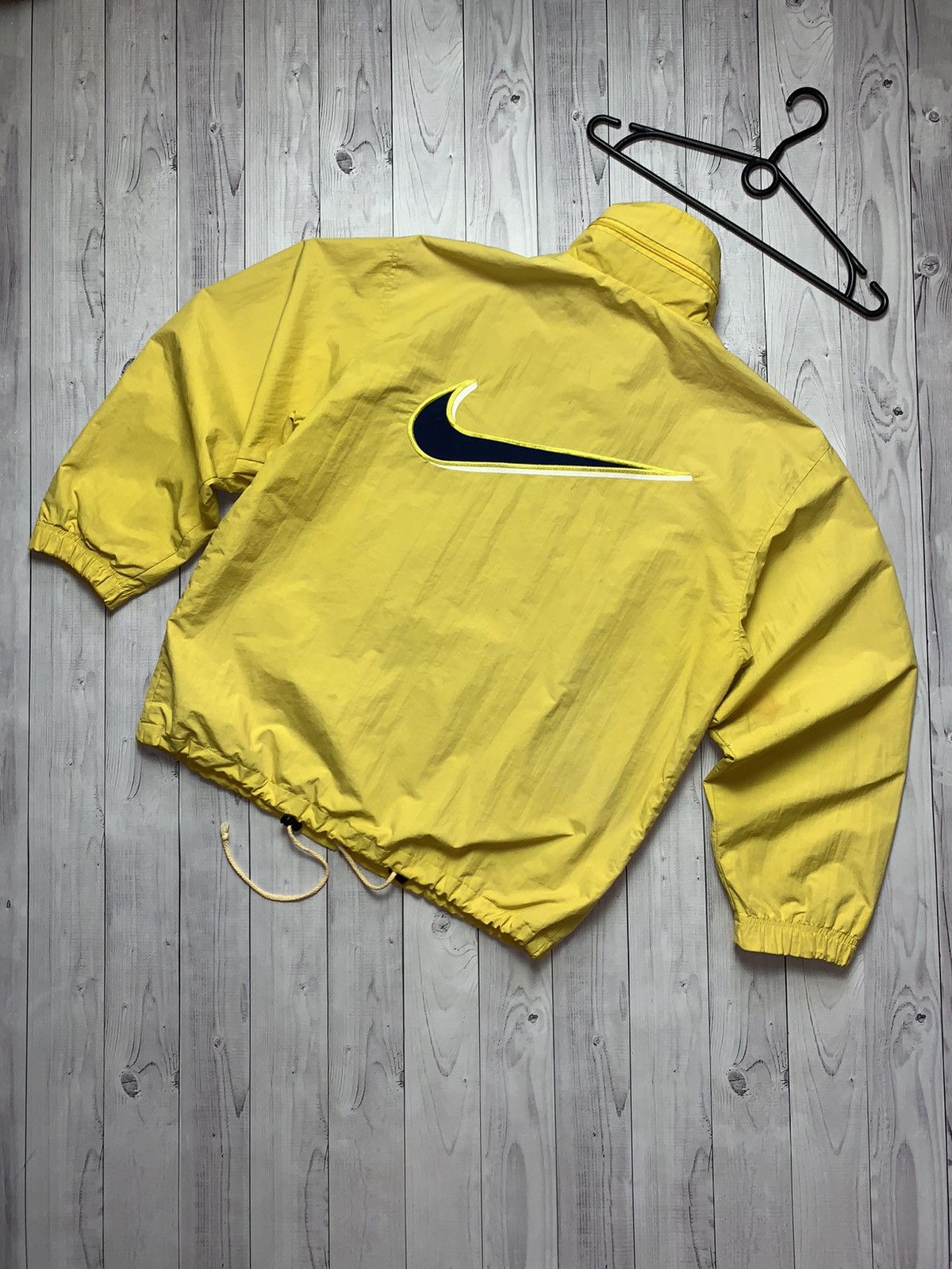 Nike × Vintage Vintage Nike Jacket big logo yellow size L swoosh Size US L / EU 52-54 / 3 - 1 Thumbnail