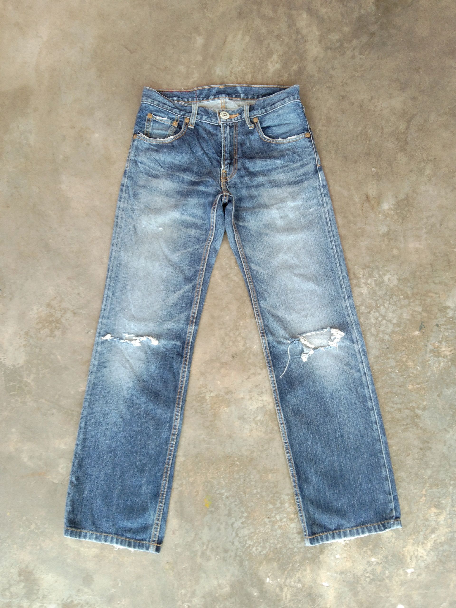 image of Vintage Levi's Jeans 502 Light Wash Distressed Denim 28X29 in Blue, Men's