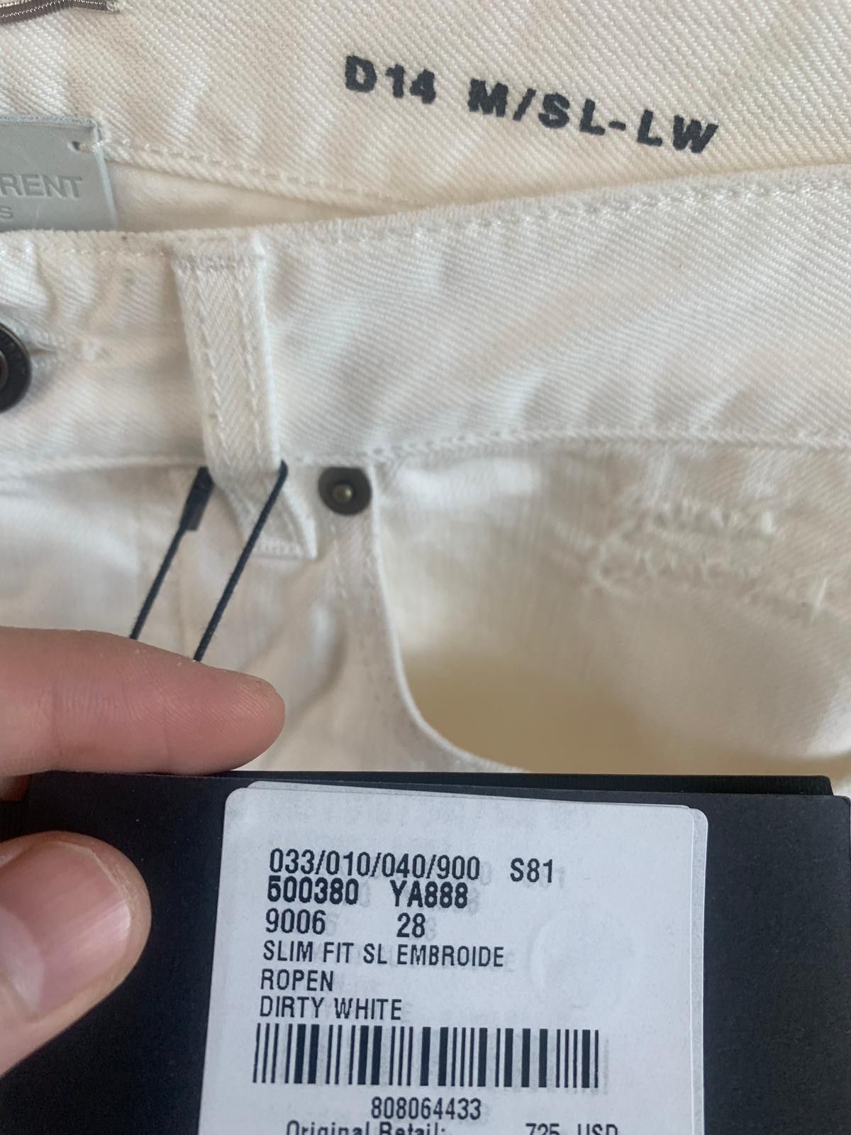 Saint Laurent Paris D14 Embroidered Pocket Denim in White Size US 28 / EU 44 - 15 Thumbnail