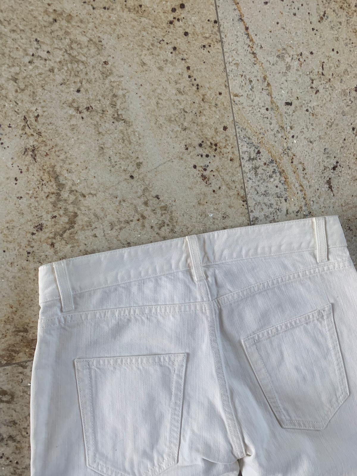 Saint Laurent Paris D14 Embroidered Pocket Denim in White Size US 28 / EU 44 - 11 Thumbnail