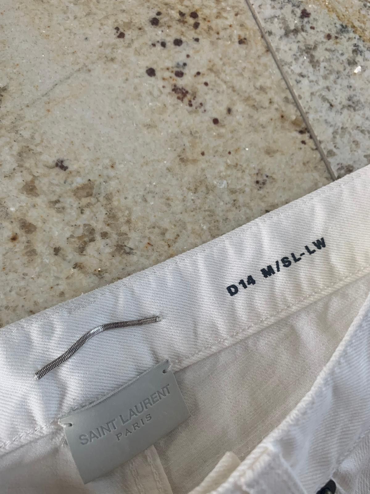 Saint Laurent Paris D14 Embroidered Pocket Denim in White Size US 28 / EU 44 - 9 Thumbnail