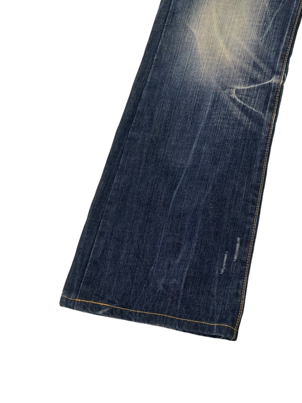 Japanese Brand Flare Jeans Husky 1972 Distress Clawmark Denim Boot Cut 5🟦2 Size US 33 - 5 Thumbnail