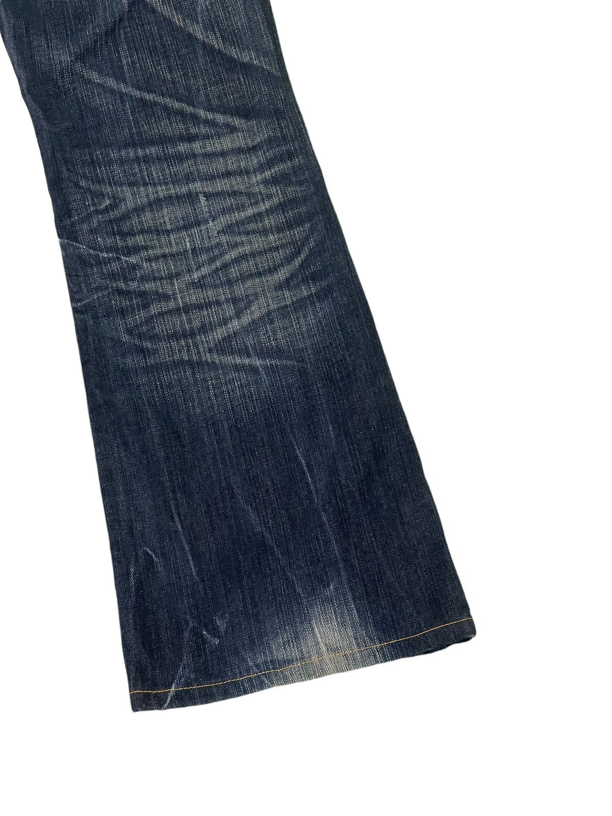 Japanese Brand Flare Jeans Husky 1972 Distress Clawmark Denim Boot Cut 5🟦2 Size US 33 - 15 Thumbnail