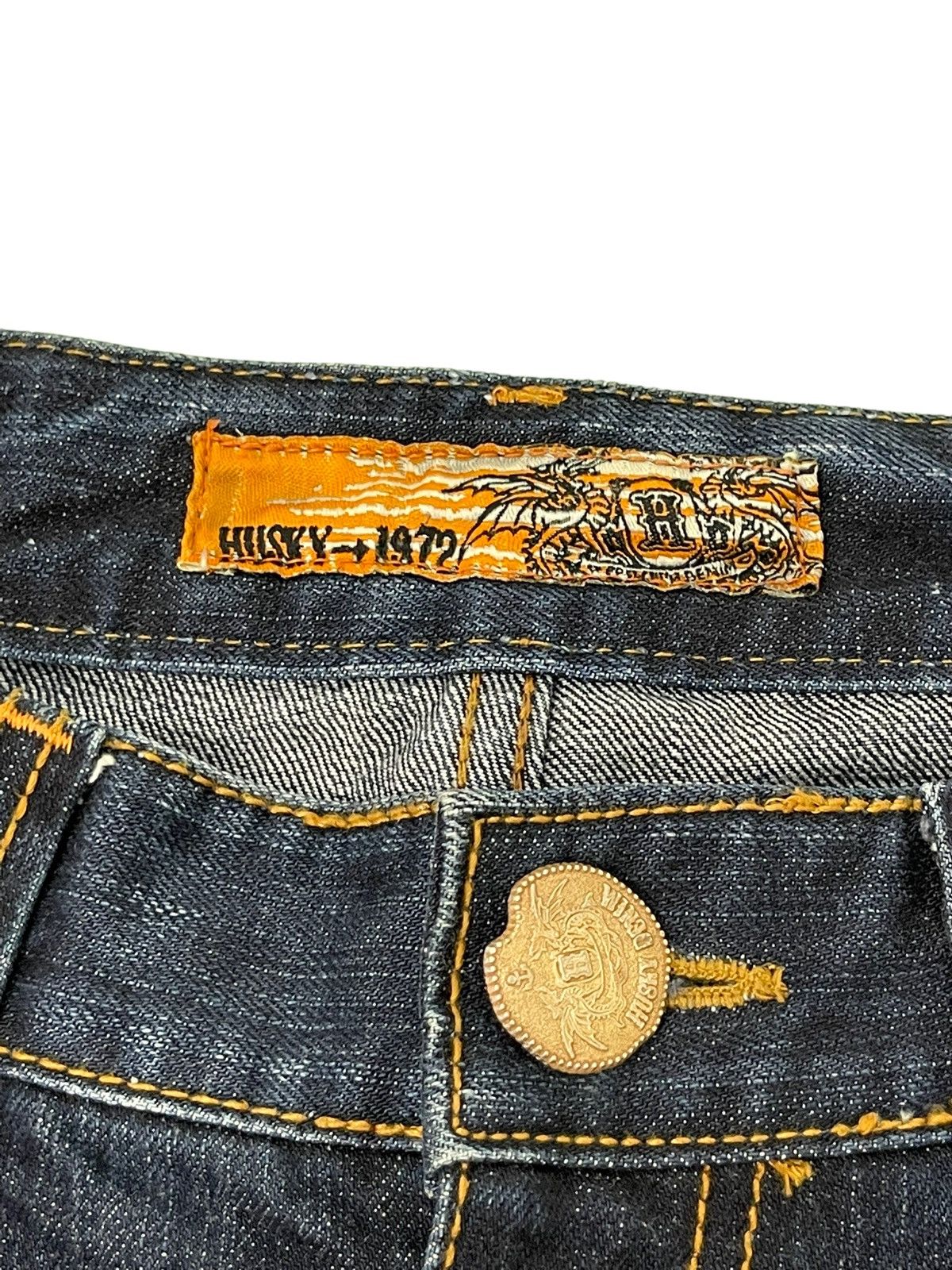 Japanese Brand Flare Jeans Husky 1972 Distress Clawmark Denim Boot Cut 5🟦2 Size US 33 - 10 Thumbnail