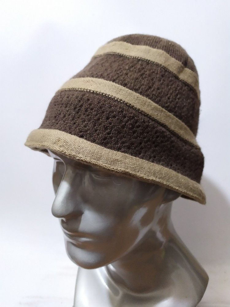 Other 🔥Unknown Brown Stripe Bucket hats Size ONE SIZE - 2 Thumbnail