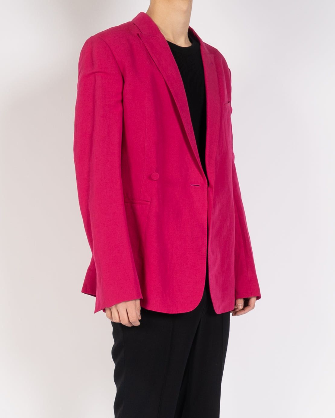 Haider Ackermann SS20 Pink Double Breasted Wool Blazer Size 48L - 2 Thumbnail