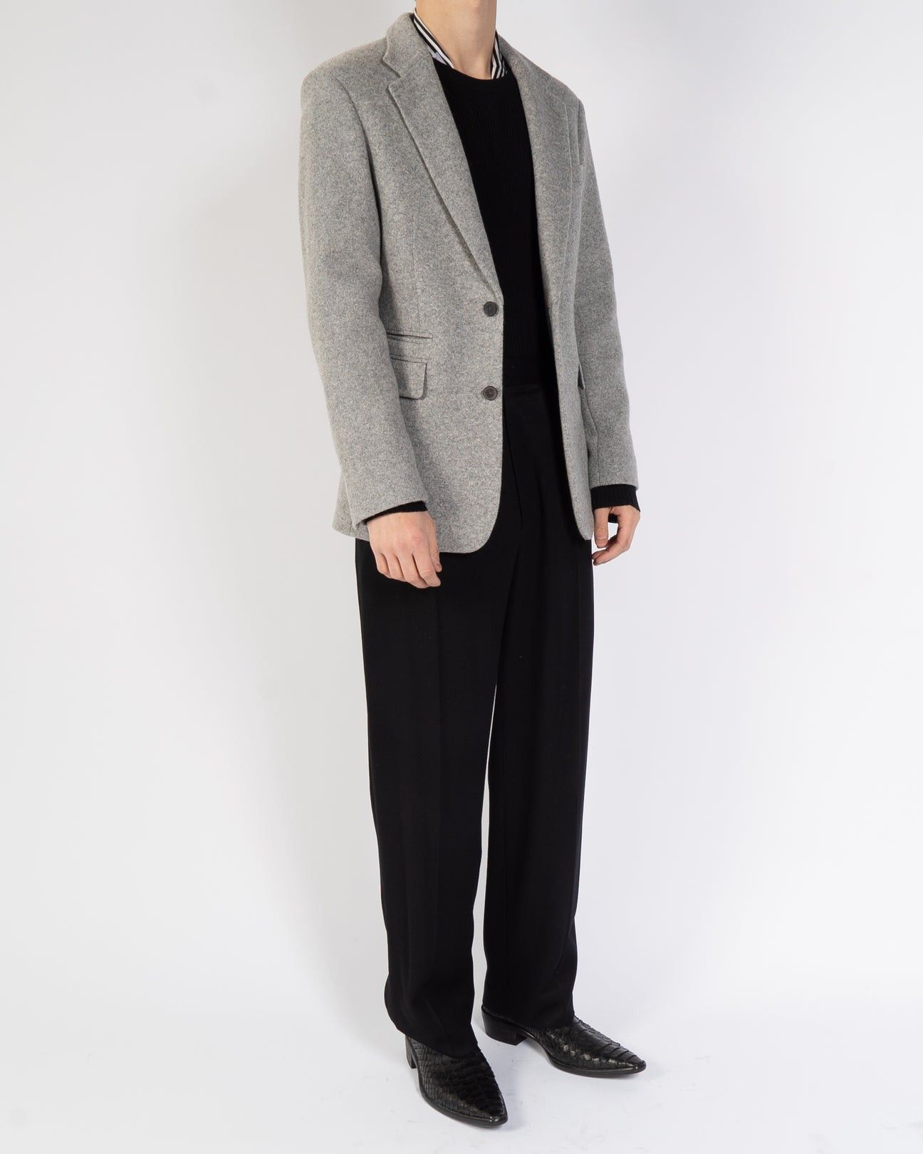 Haider Ackermann FW20 Grey Classic Knit Wool Blazer Size US S / EU 44-46 / 1 - 6 Thumbnail
