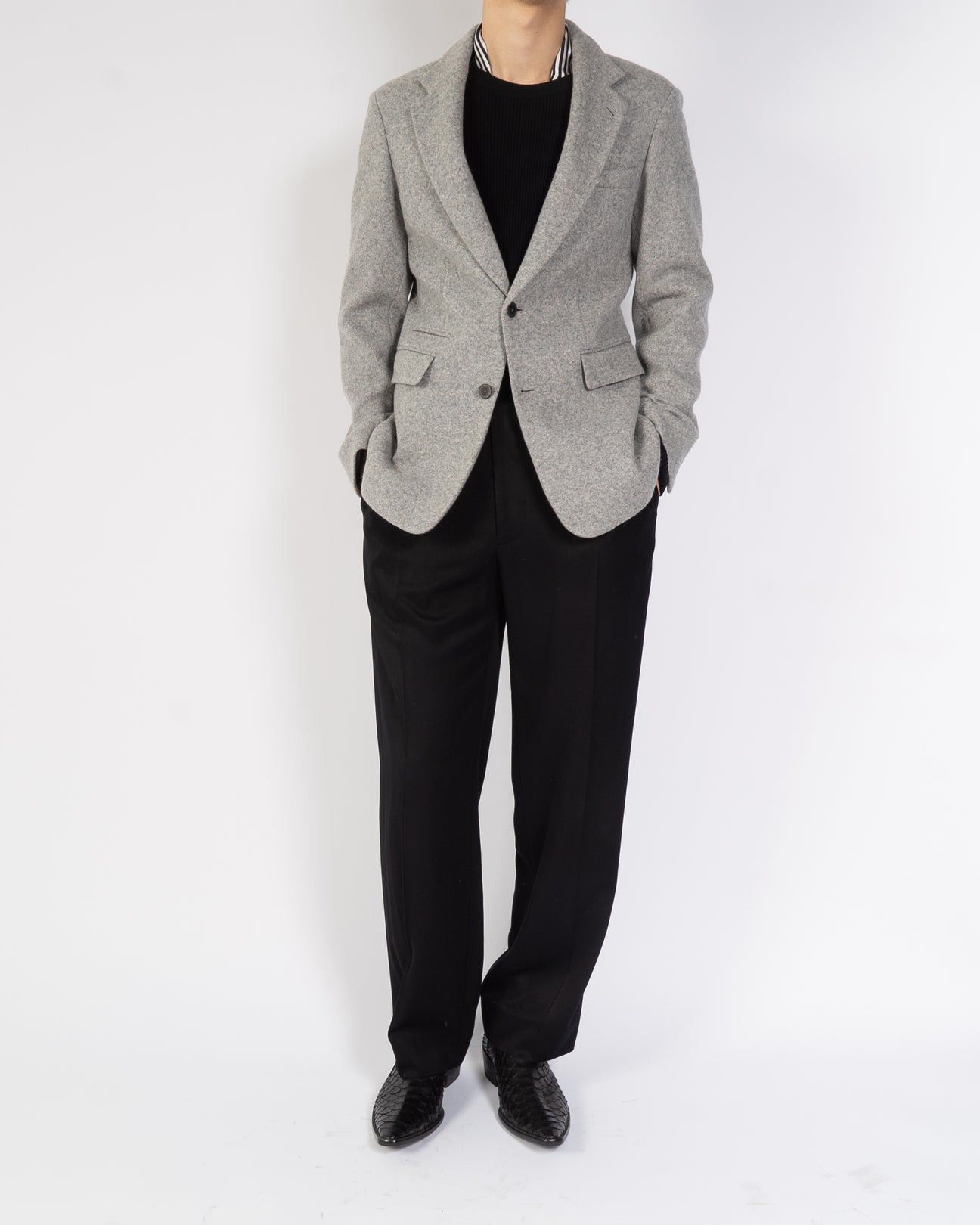 Haider Ackermann FW20 Grey Classic Knit Wool Blazer Size US S / EU 44-46 / 1 - 5 Thumbnail