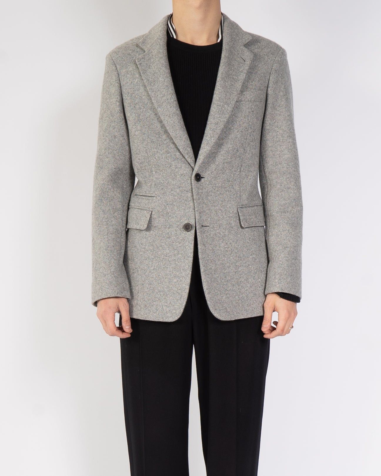 Pre-owned Haider Ackermann Fw20 Grey Classic Knit Wool Blazer