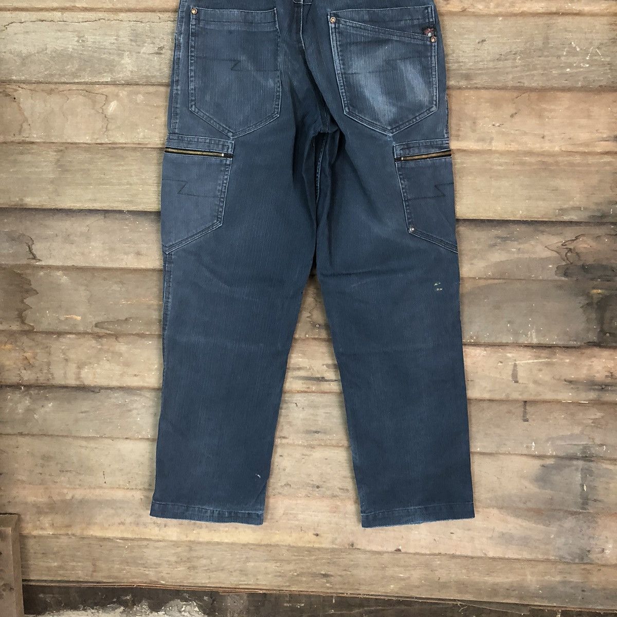 Japanese Brand DLL Dogman Blue utility Cargo Multipocket Pants #1571 Size US 31 - 12 Thumbnail