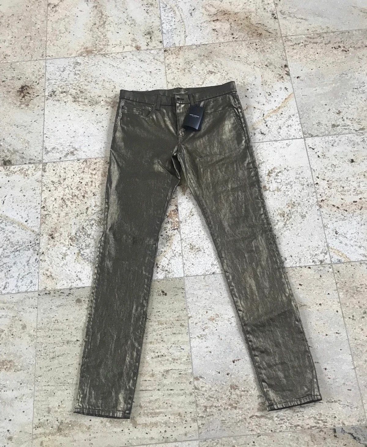 Saint Laurent Paris o1rshd1 /dup/ Q:2 / FITS 31 / D02 Gold Denim Size US 31 - 1 Thumbnail