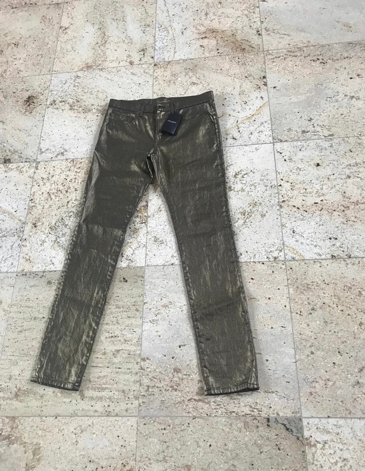 Saint Laurent Paris o1rshd1 /dup/ Q:2 / FITS 31 / D02 Gold Denim Size US 31 - 3 Thumbnail