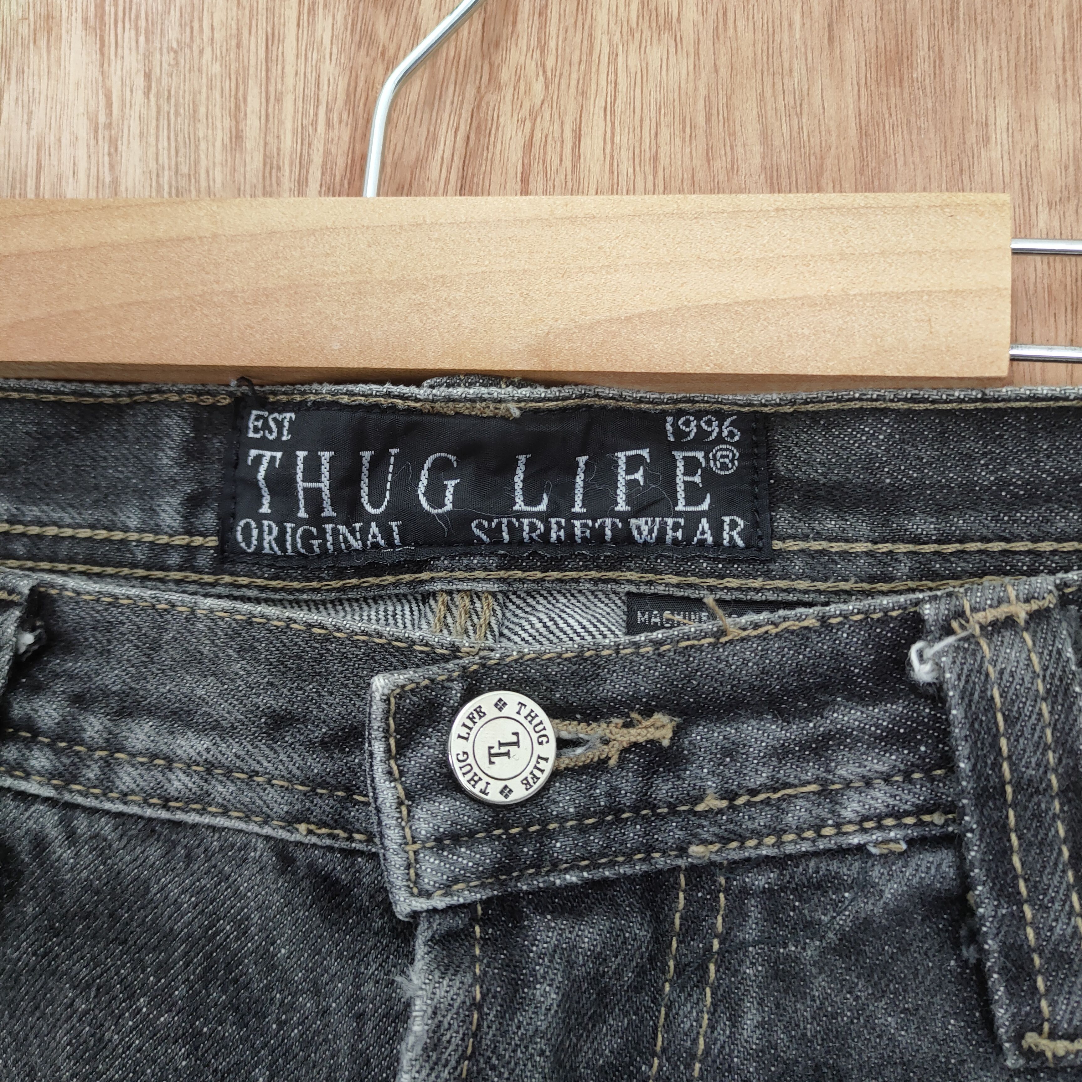 Japanese Brand THUG LIFE FF ORIGINAL STREETWEAR BLACK CARGO PANTS Size US 36 / EU 52 - 11 Thumbnail