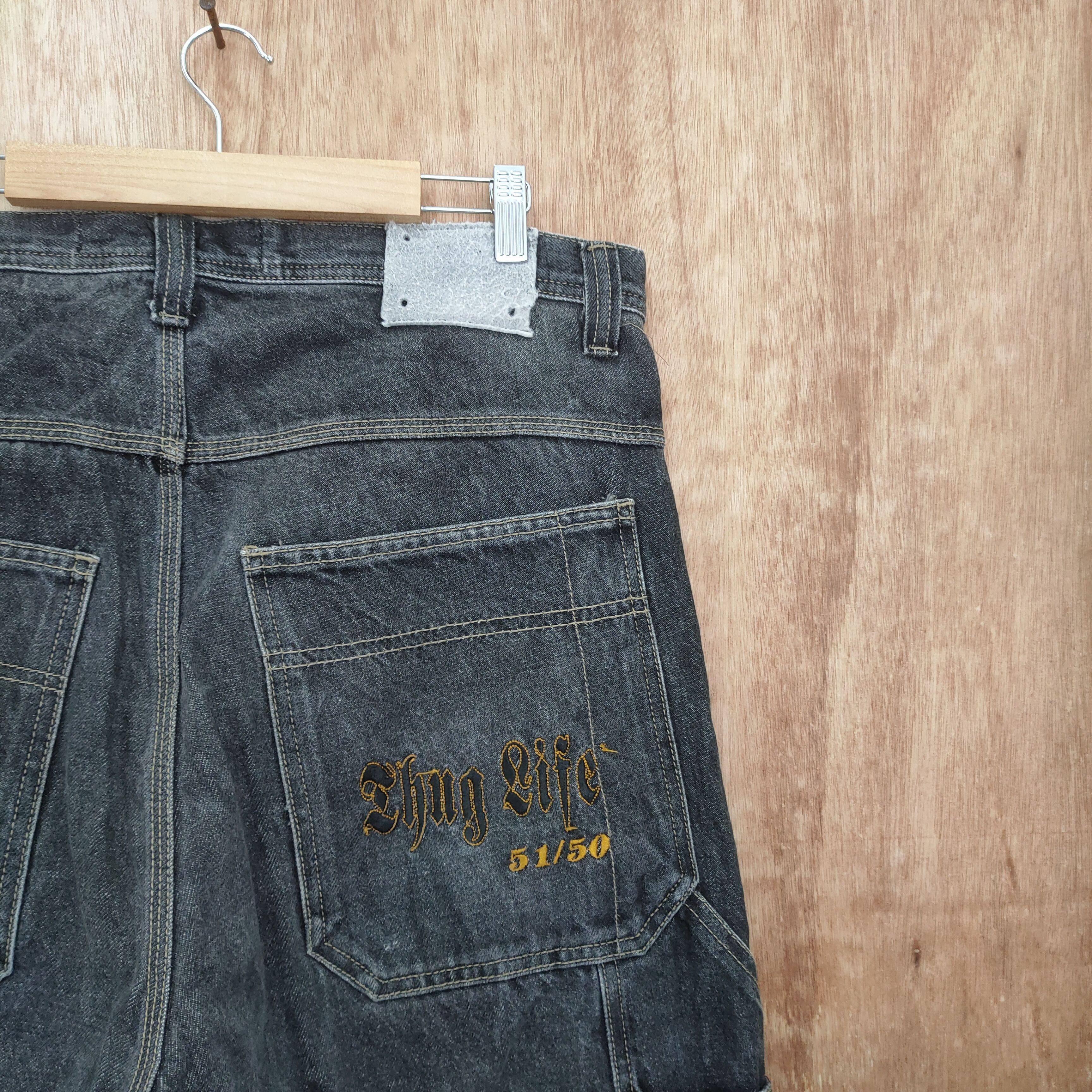 Japanese Brand THUG LIFE FF ORIGINAL STREETWEAR BLACK CARGO PANTS Size US 36 / EU 52 - 17 Thumbnail