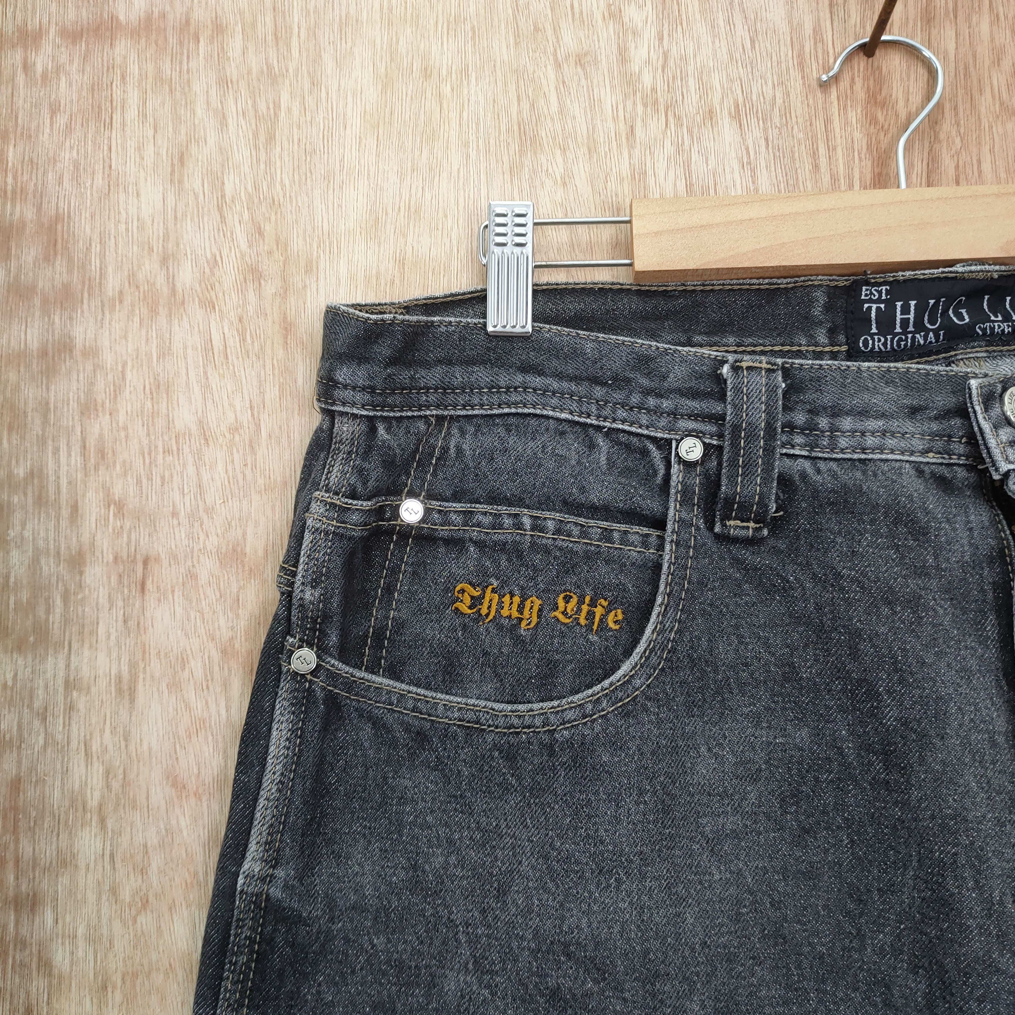 Japanese Brand THUG LIFE FF ORIGINAL STREETWEAR BLACK CARGO PANTS Size US 36 / EU 52 - 8 Thumbnail