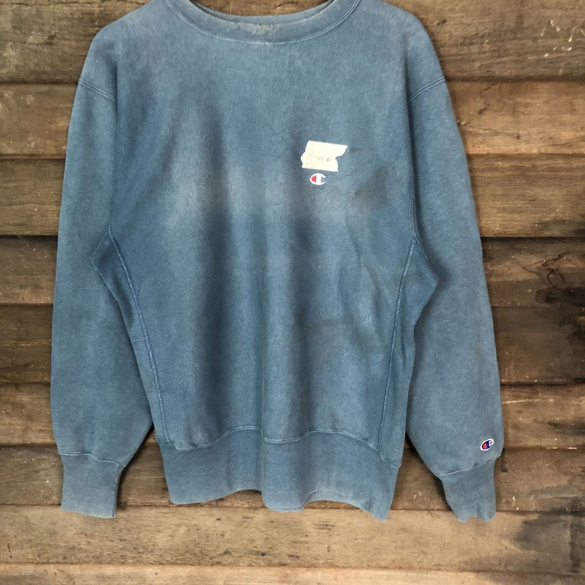 Champion Reverse Weave Ripped Champion Vintage Faded Sweatshirt #018B Size US L / EU 52-54 / 3 - 3 Thumbnail