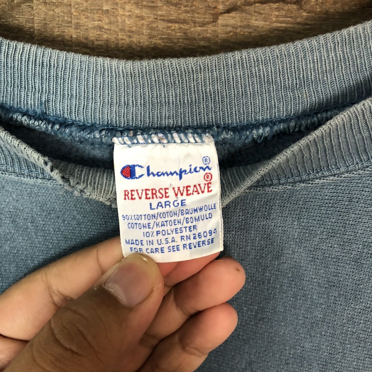 Champion Reverse Weave Ripped Champion Vintage Faded Sweatshirt #018B Size US L / EU 52-54 / 3 - 8 Thumbnail