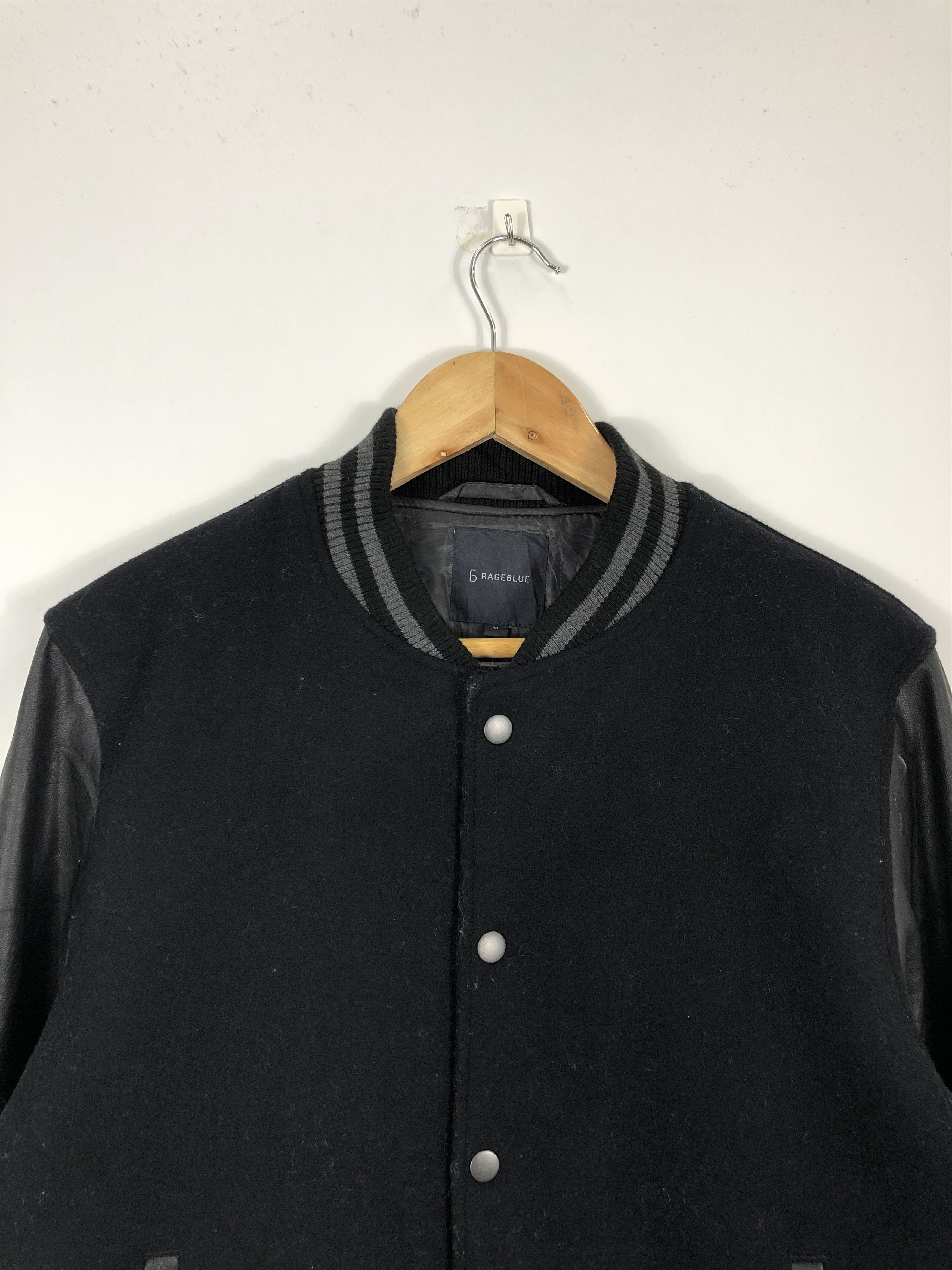 Japanese Brand Rageblue Japan Varsity Jacket Leather Sleeve V0169 Size US L / EU 52-54 / 3 - 2 Thumbnail