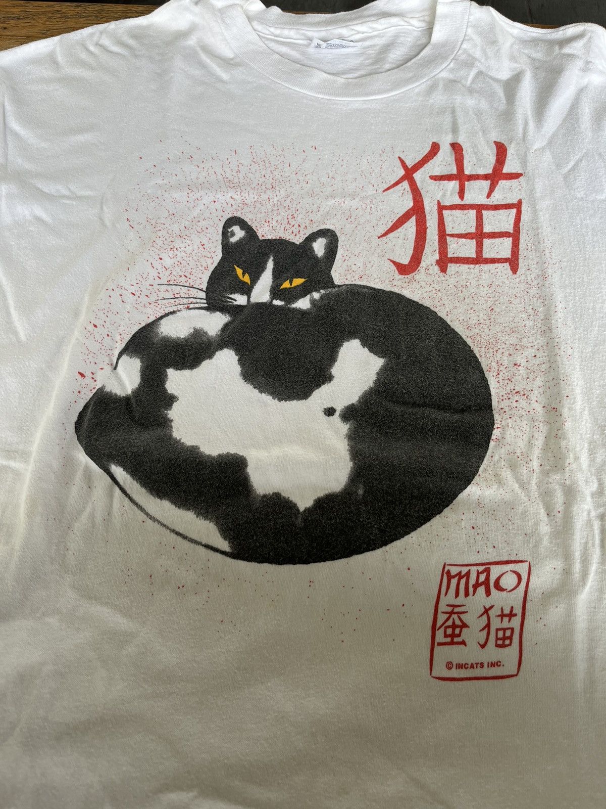 Vintage Vintage Mao (CAT) Art Chinese design T-shirt Size US XL / EU 56 / 4 - 2 Thumbnail