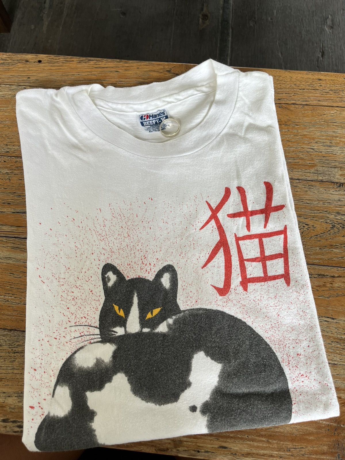 Vintage Vintage Mao (CAT) Art Chinese design T-shirt Size US XL / EU 56 / 4 - 1 Thumbnail
