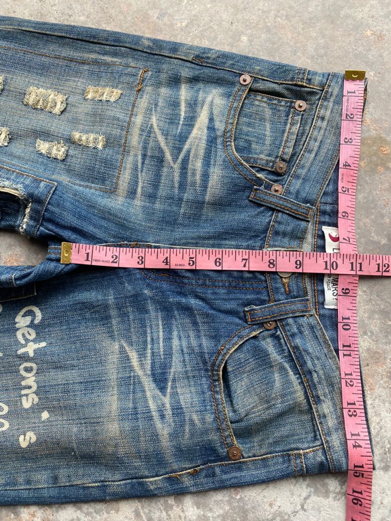 Japanese Brand RARE🔥Japanese Distress Patchwork Jeans Life On Mars Size US 30 / EU 46 - 17 Thumbnail