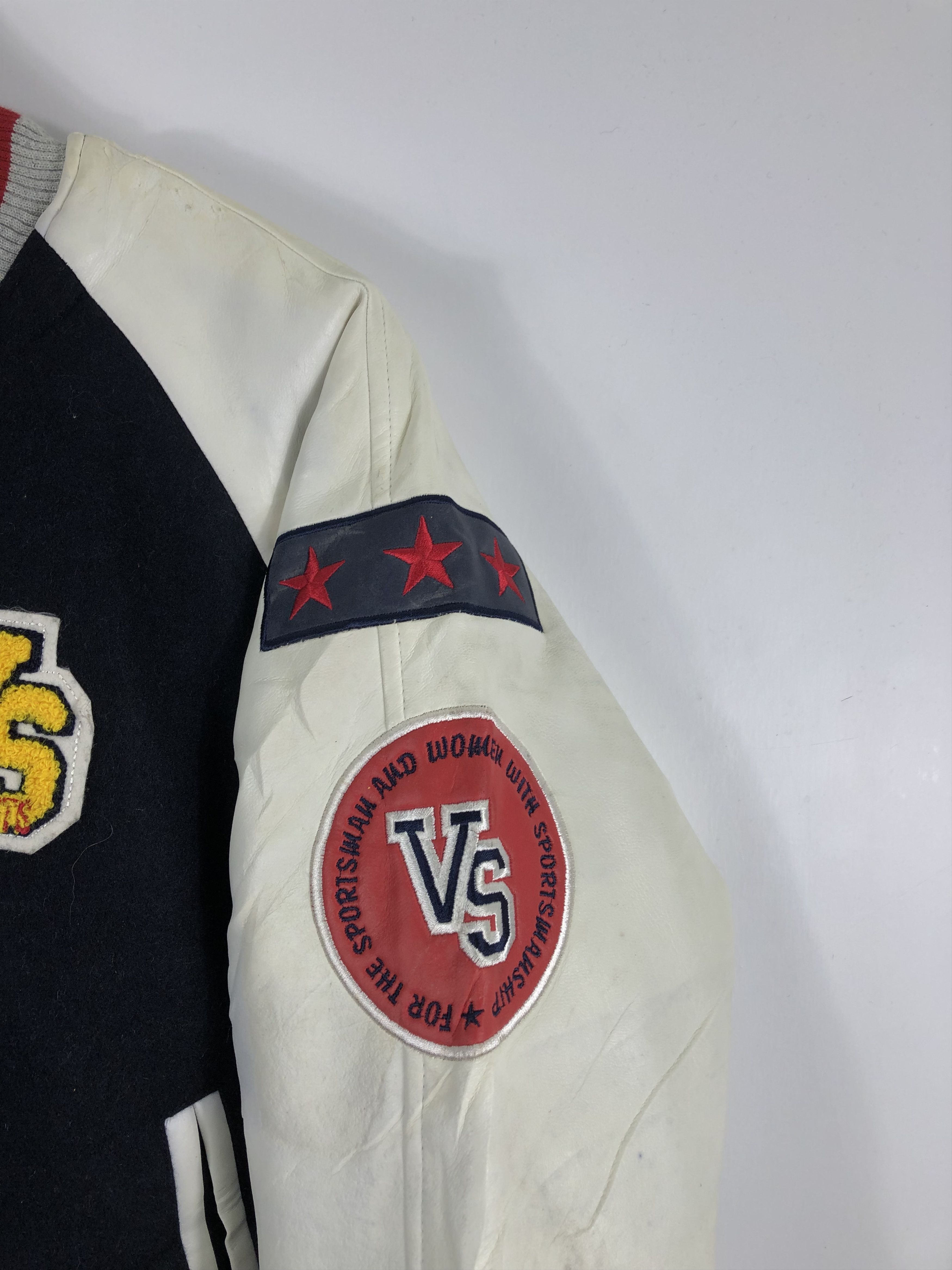 Japanese Brand × Vintage Vintage 90s Vansport Varsity Jacket Patches Leather V0246 Size US M / EU 48-50 / 2 - 9 Thumbnail