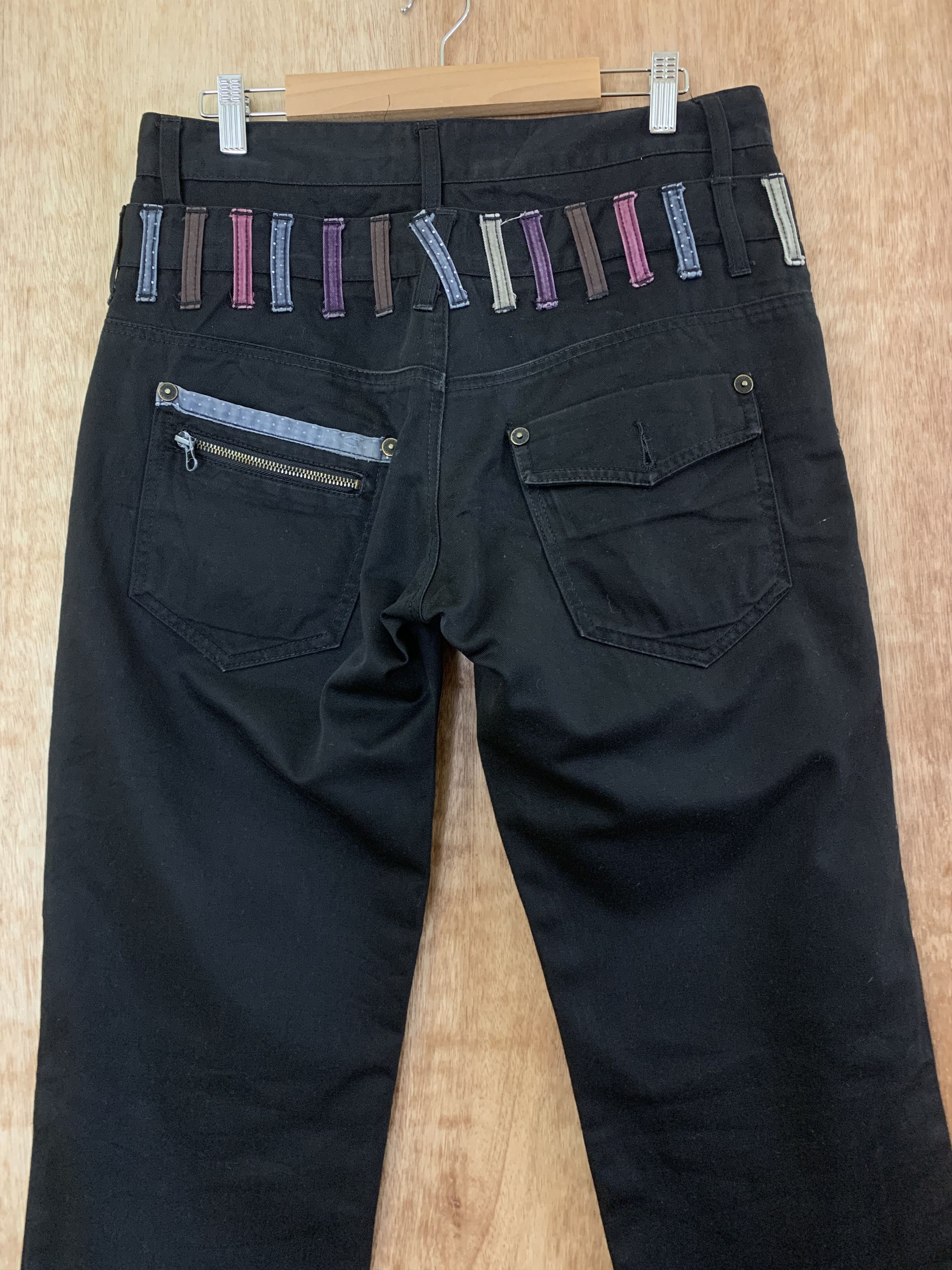 Japanese Brand Double Waist Pants Black Nylaus Jeans Vintage Streetwear Size US 30 / EU 46 - 8 Thumbnail