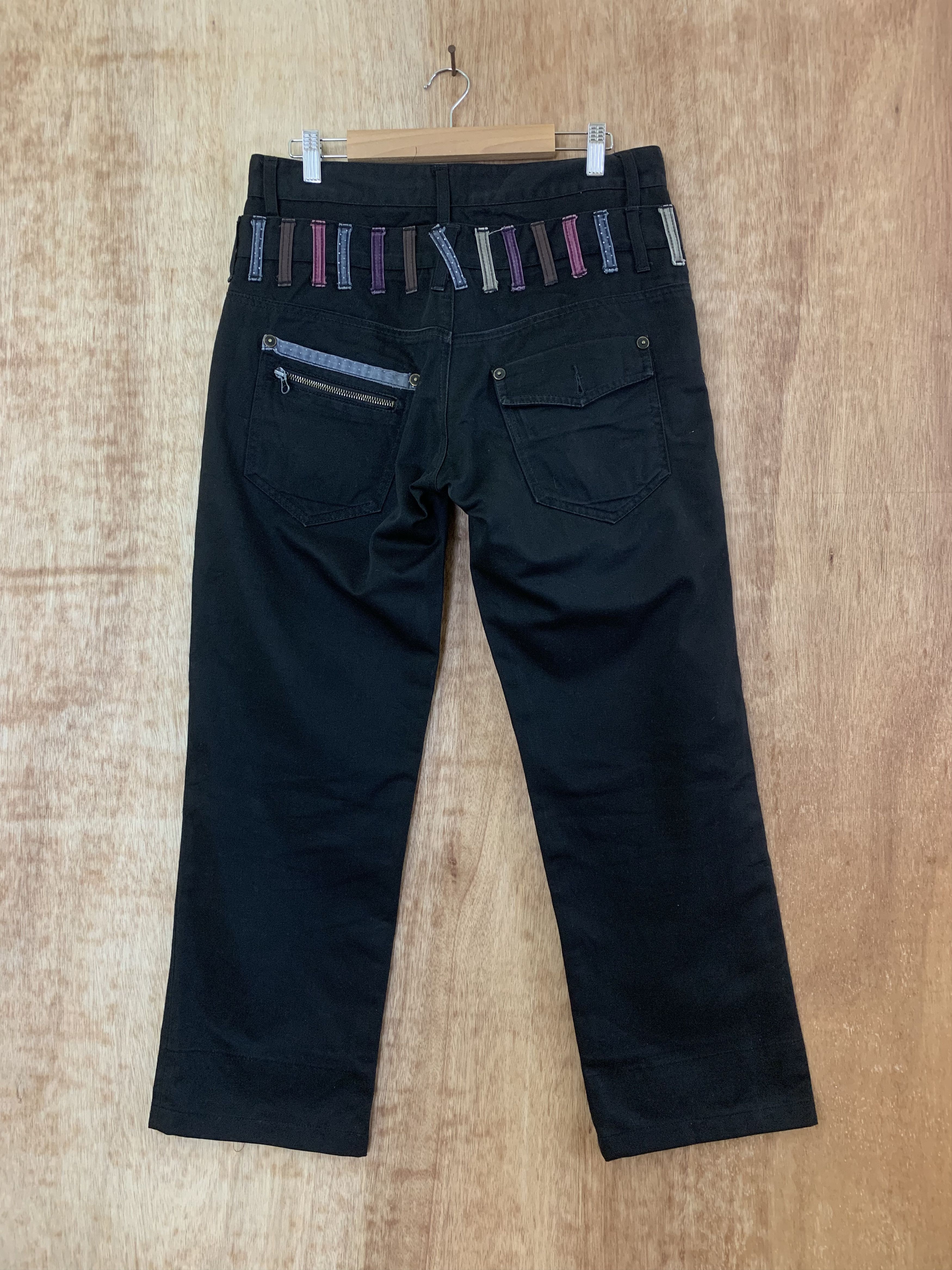 Japanese Brand Double Waist Pants Black Nylaus Jeans Vintage Streetwear Size US 30 / EU 46 - 3 Thumbnail
